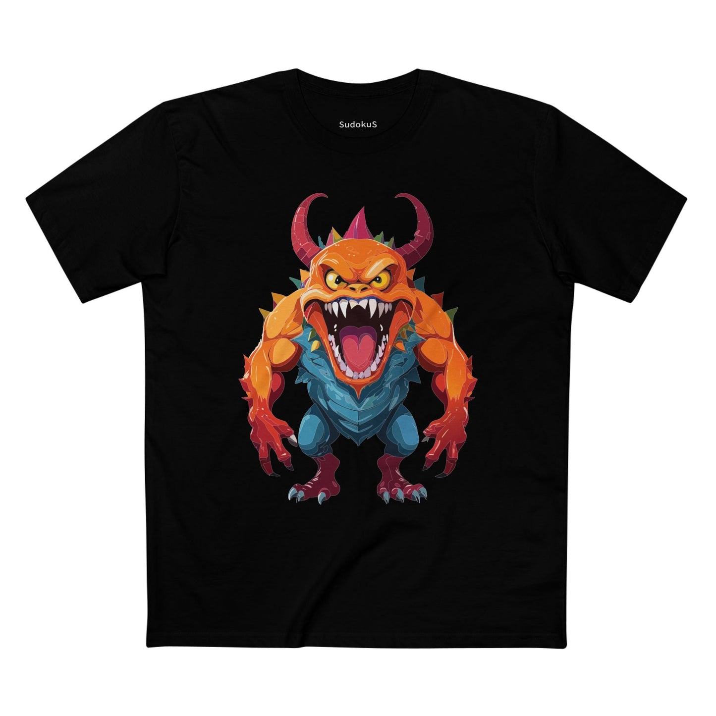 Cartoon Monsters Graphic Unisex 100 Cotton Staple Tee 25