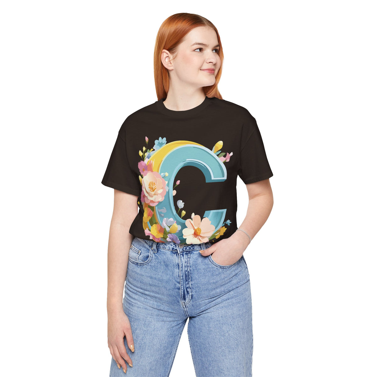 Letter C Graphic Unisex Cotton Bella+Canvas Tee with Art Letter Design