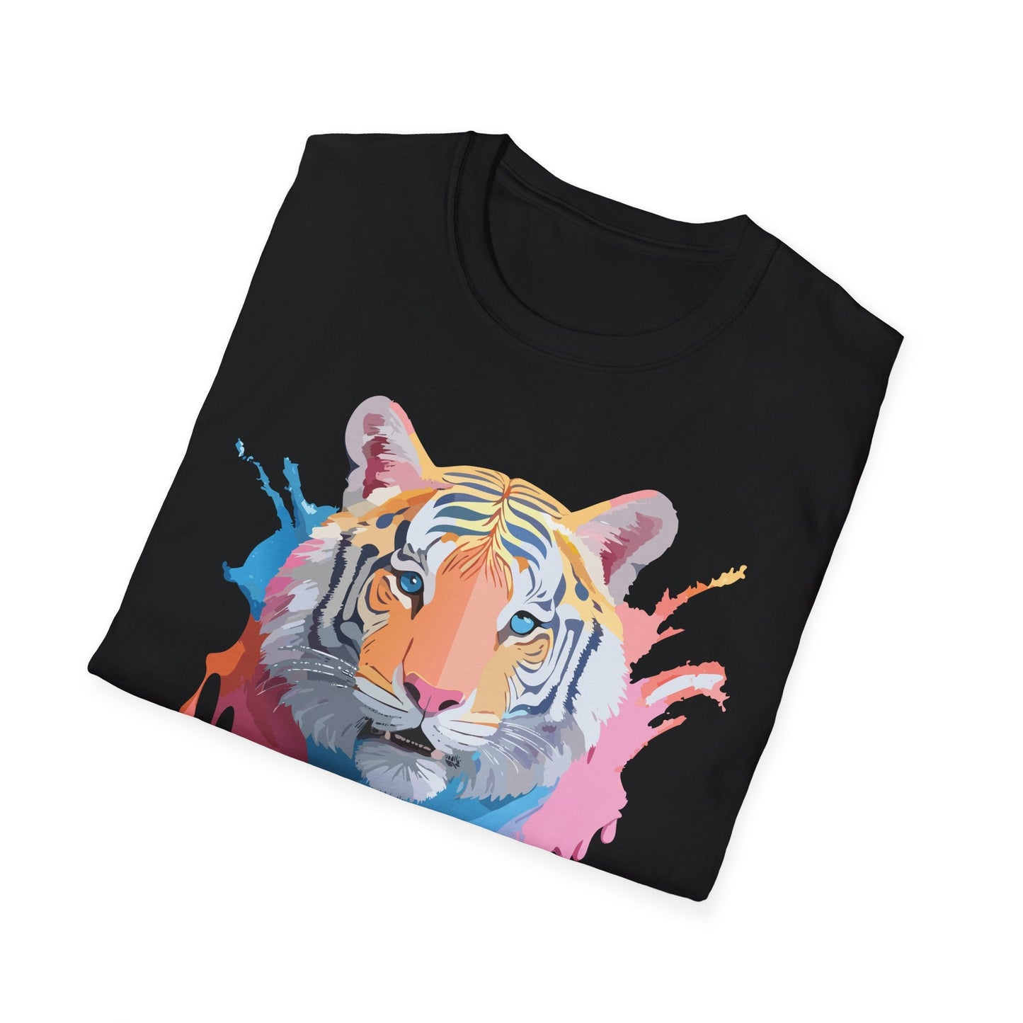 Tiger Print Unisex Softstyle T Shirt Gildan 64000 Comfort Tee
