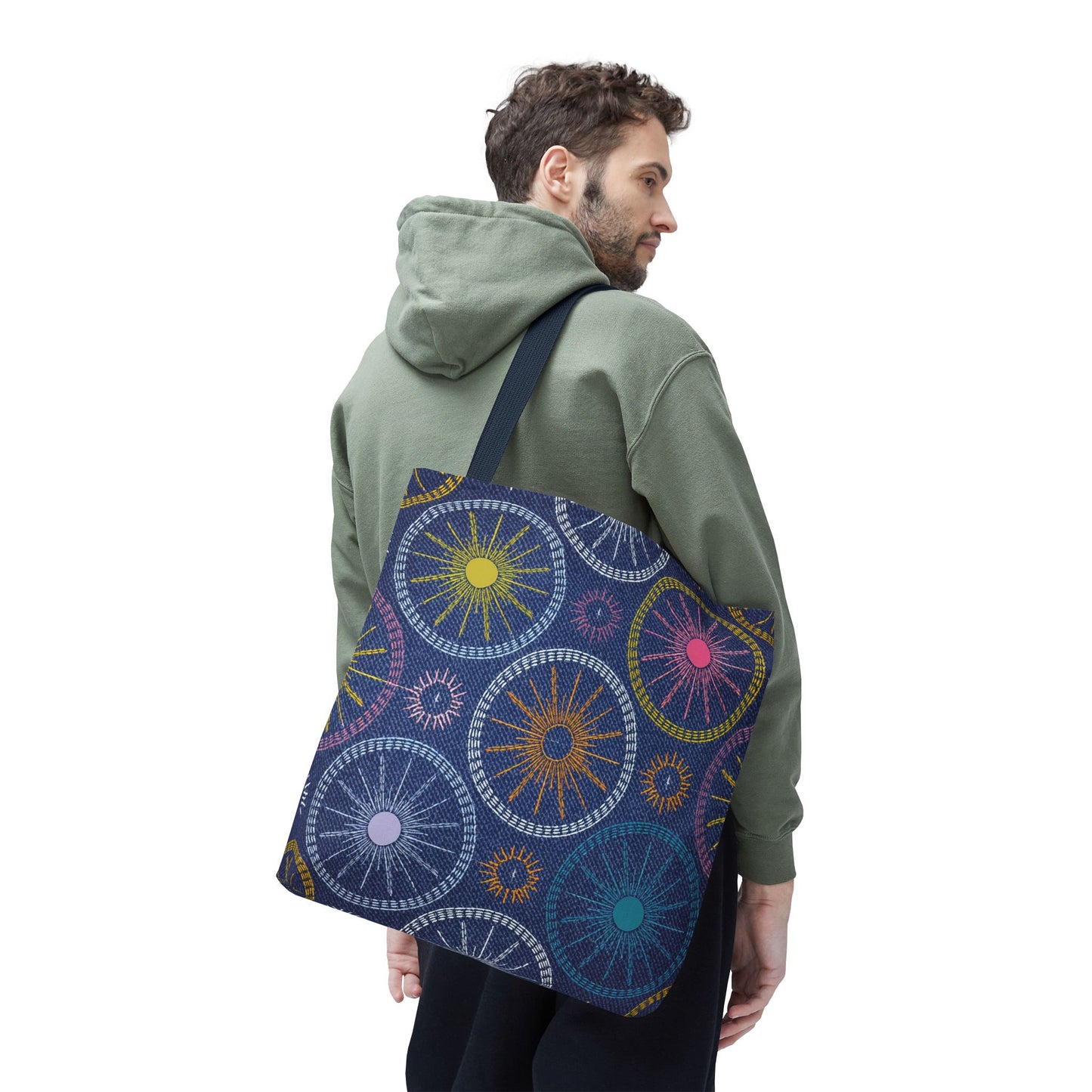 Denim Fabric Imitation Print Unisex Canvas Bag Poly Spun 3 Sizes Tote Bag 183-4