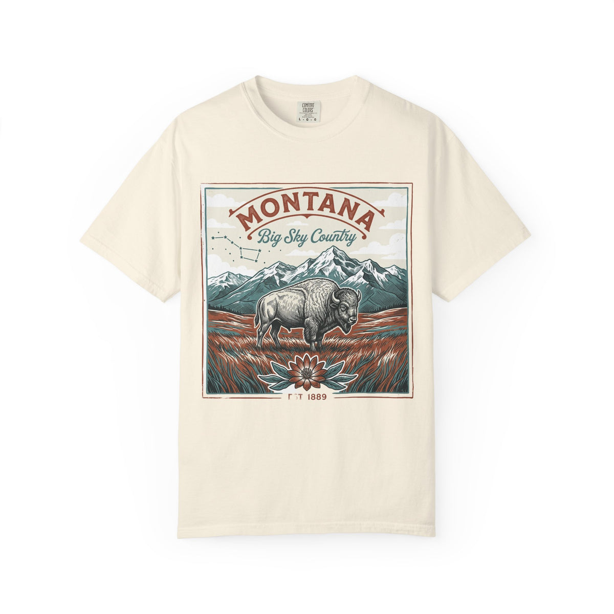 Montana Graphic Unisex Heavyweight Garment-Dyed Travel Tourist Graphic Gift Tee 100 Cotton Comfort Colors T-Shirt