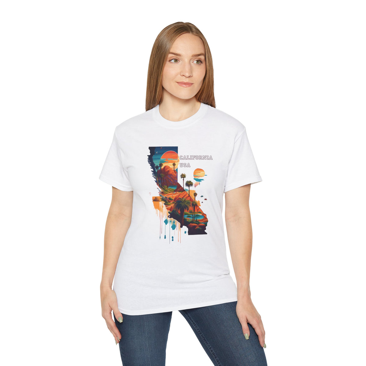 California State Graphic Unisex Ultra 100 Cotton Medium-Weight Classic Fit-Gildan 2000 -s6