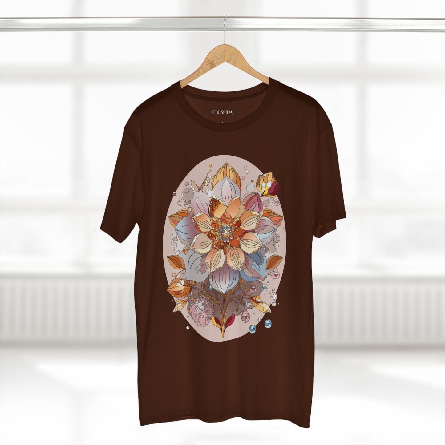 Floral Graphic T-Shirt Unisex 100 Cotton Art Design with Antique Flowers Tee 24