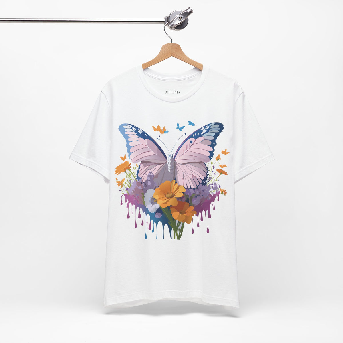 Butterfly Graphic Unisex Cotton Bella+Canvas Tee with Art Design n20