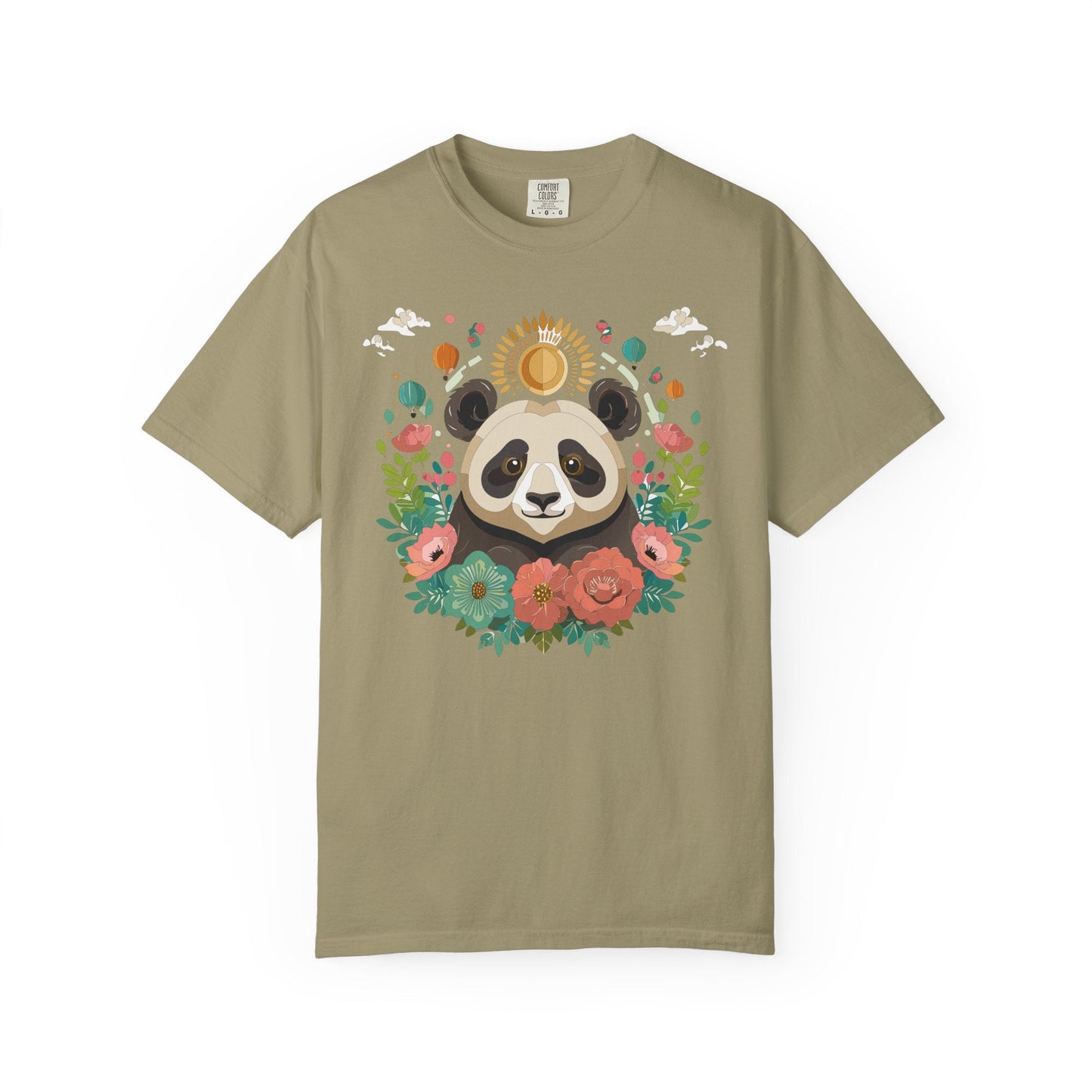Panda Portrait Graphic T-Shirt Unisex Cotton Floral Animal Art Tee p4