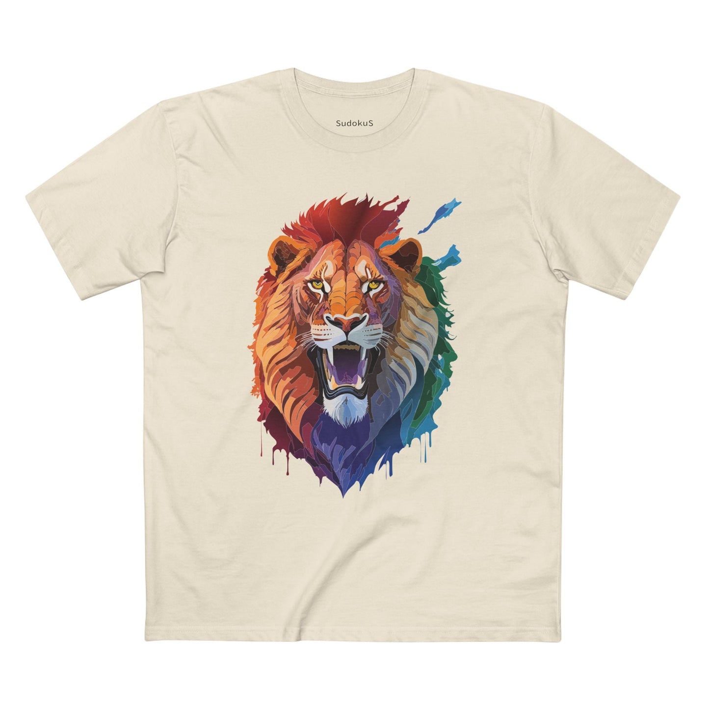 Lion Graphic Unisex 100 Cotton Staple Tee with Animal Design Artwork 29