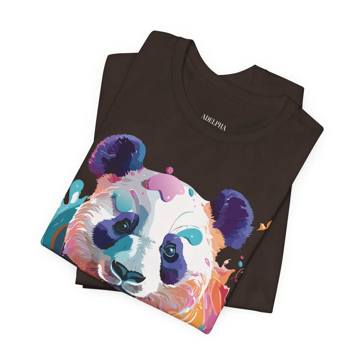 Panda Graphic Unisex Cotton Bella+Canvas Tee with Art Animal Design e53