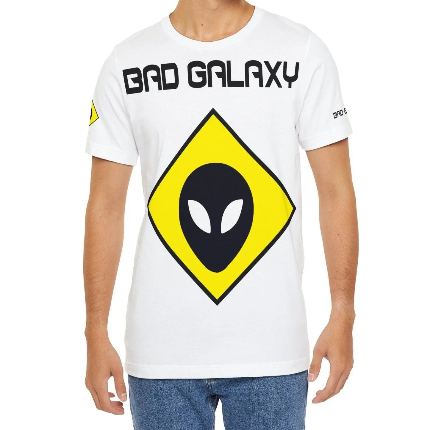 Bad Galaxy Tee Shirt With Alien 100 Percent Cotton Made In USA Eco Friendly Inks