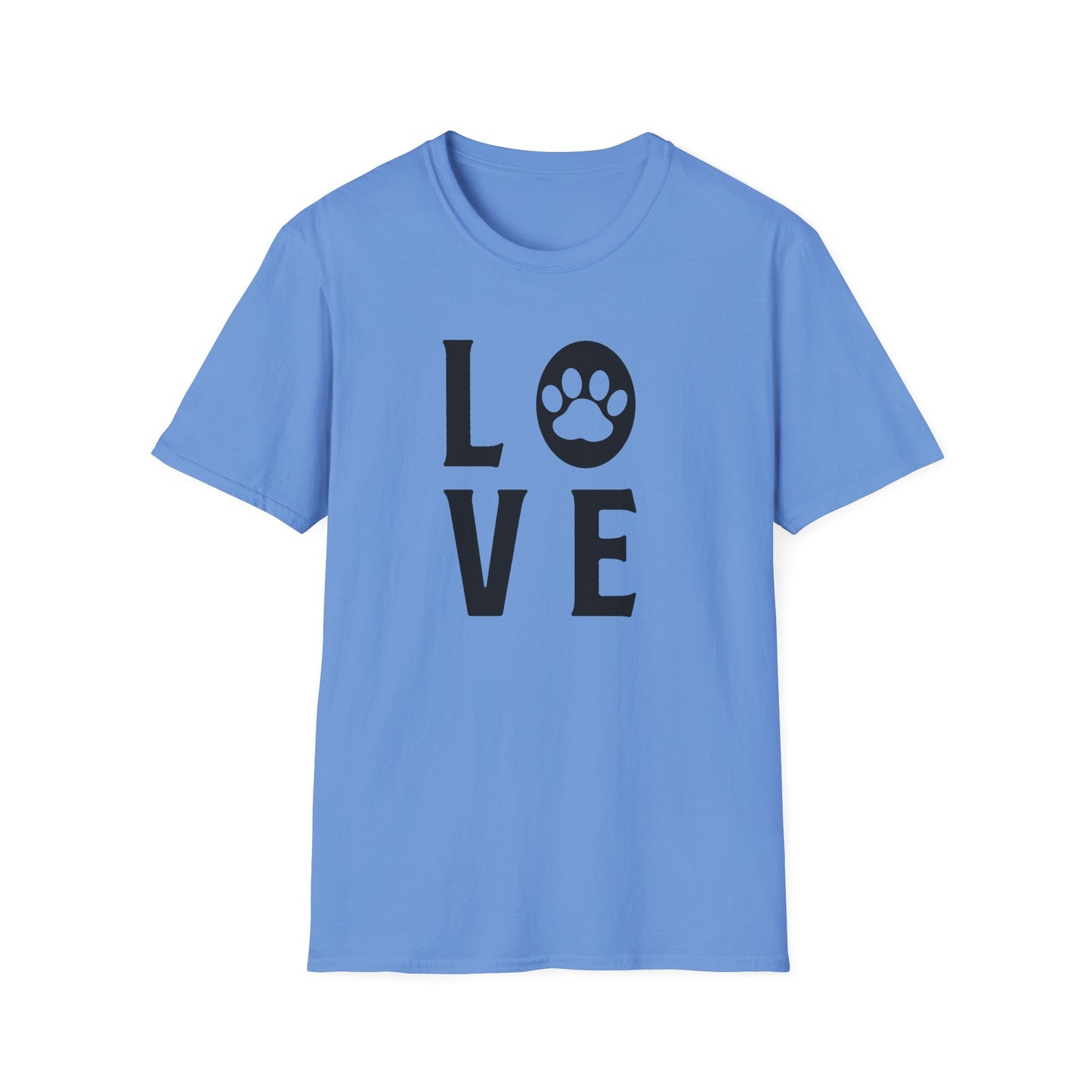 Love Paw T-Shirt Unisex Cotton Short Sleeves Pet Lover Tee with Paw Print