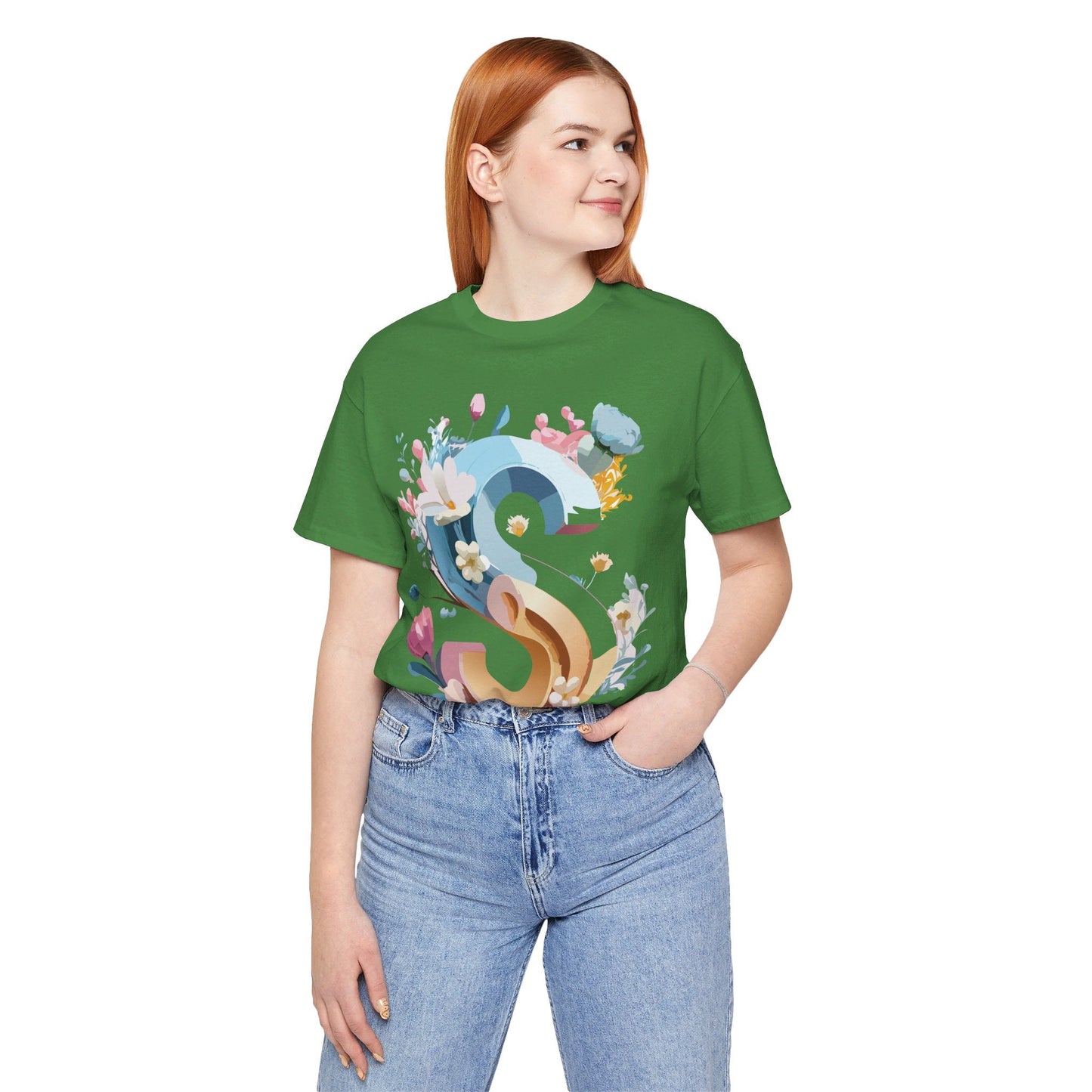 Letter S Shirt Graphic Tee Unisex Jersey Short Sleeve Premium Vintage Inspired Artwork Adelpha