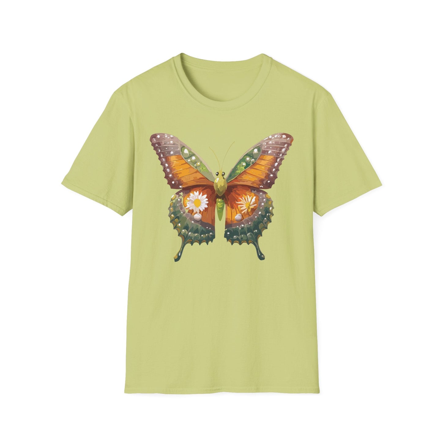 Butterfly T Shirt Unisex Monarch Shirt Gildan Softstyle 64000 100 Percent Ring Spun Cotton