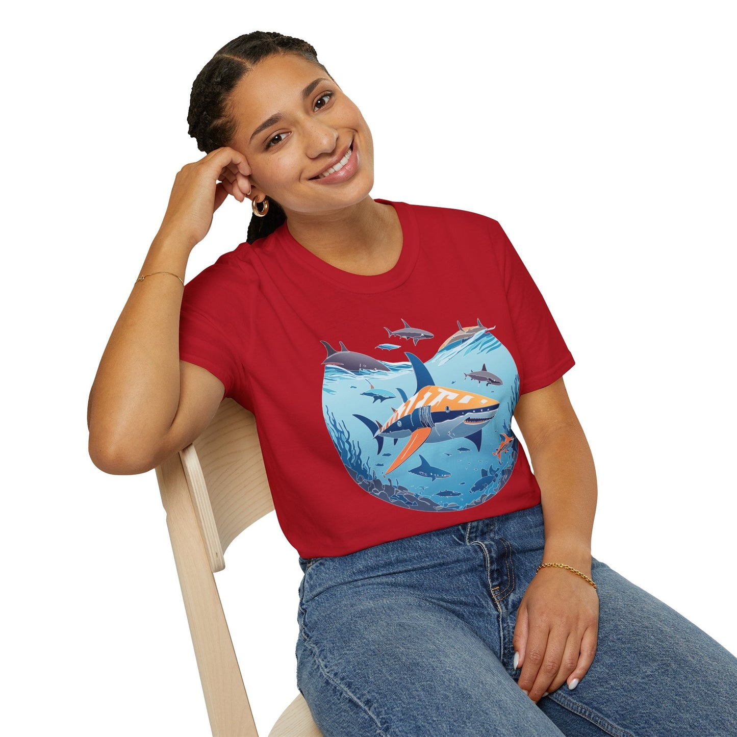 Ocean Graphic Unisex Softstyle Cotton Tee 8