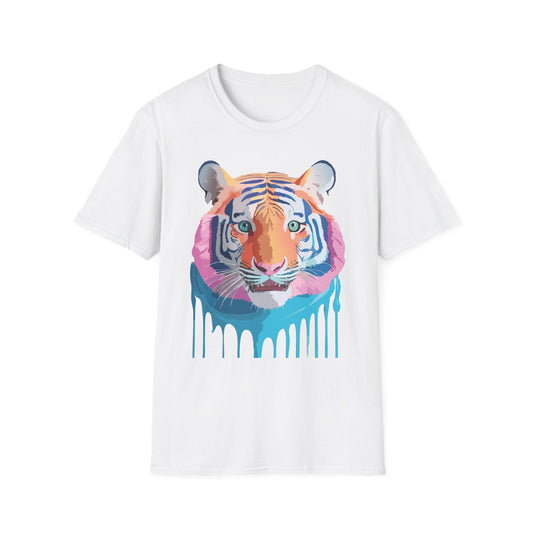 Tiger Print Unisex Softstyle Breathable Cotton Tee 64000 Gildan Shirt
