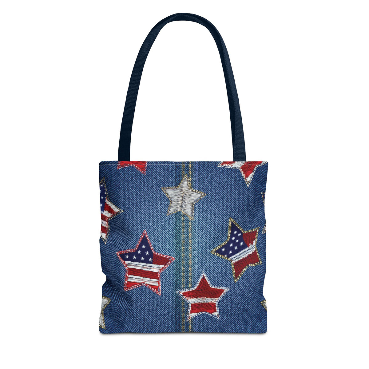 4th of July Graphic Denim Fabric Imitation Print Unisex Canvas Bag Poly Spun 3 Sizes Tote Bag 200-9