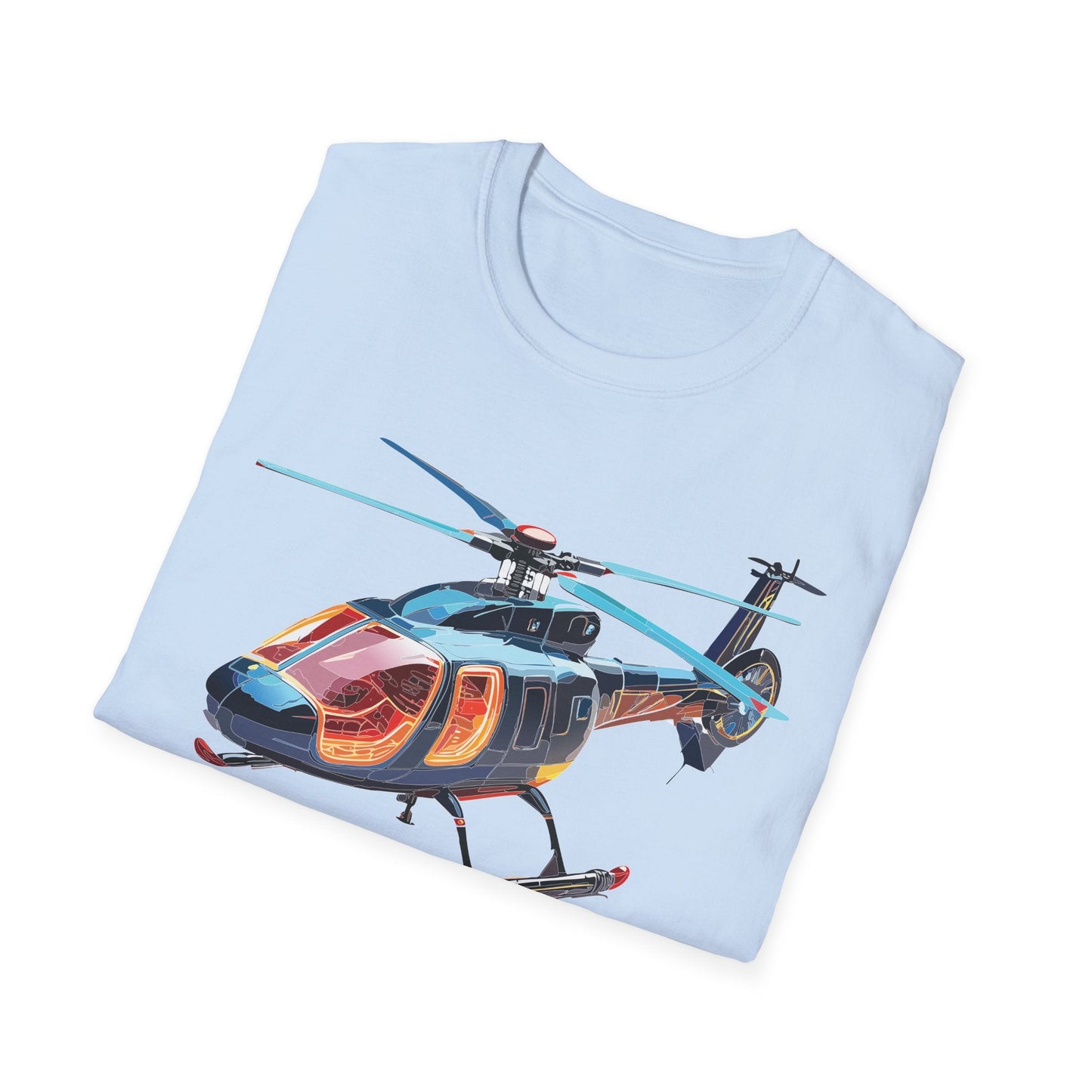 Unisex Helicopter Chopper Shirt Graphic Tee Softstyle 64000 100 Percent Ring Spun Cotton