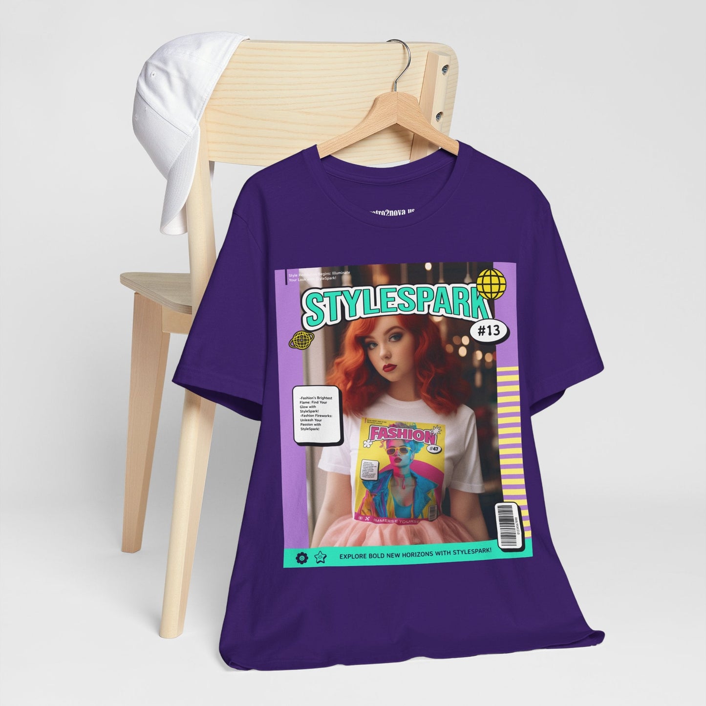 Magazine Cover Shirt Unisex Short Sleeve Tee Bold Vibrant Print Wearable Art