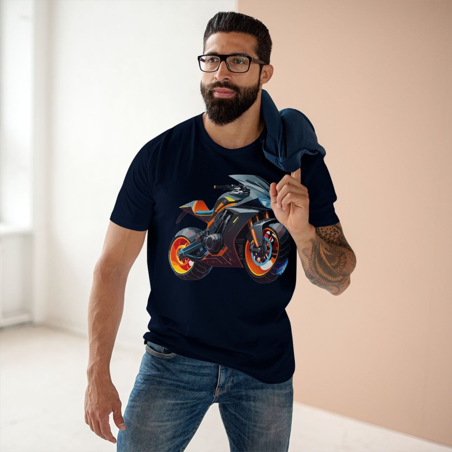 Moto Bike Graphic Unisex 100 Cotton Staple Tee 31