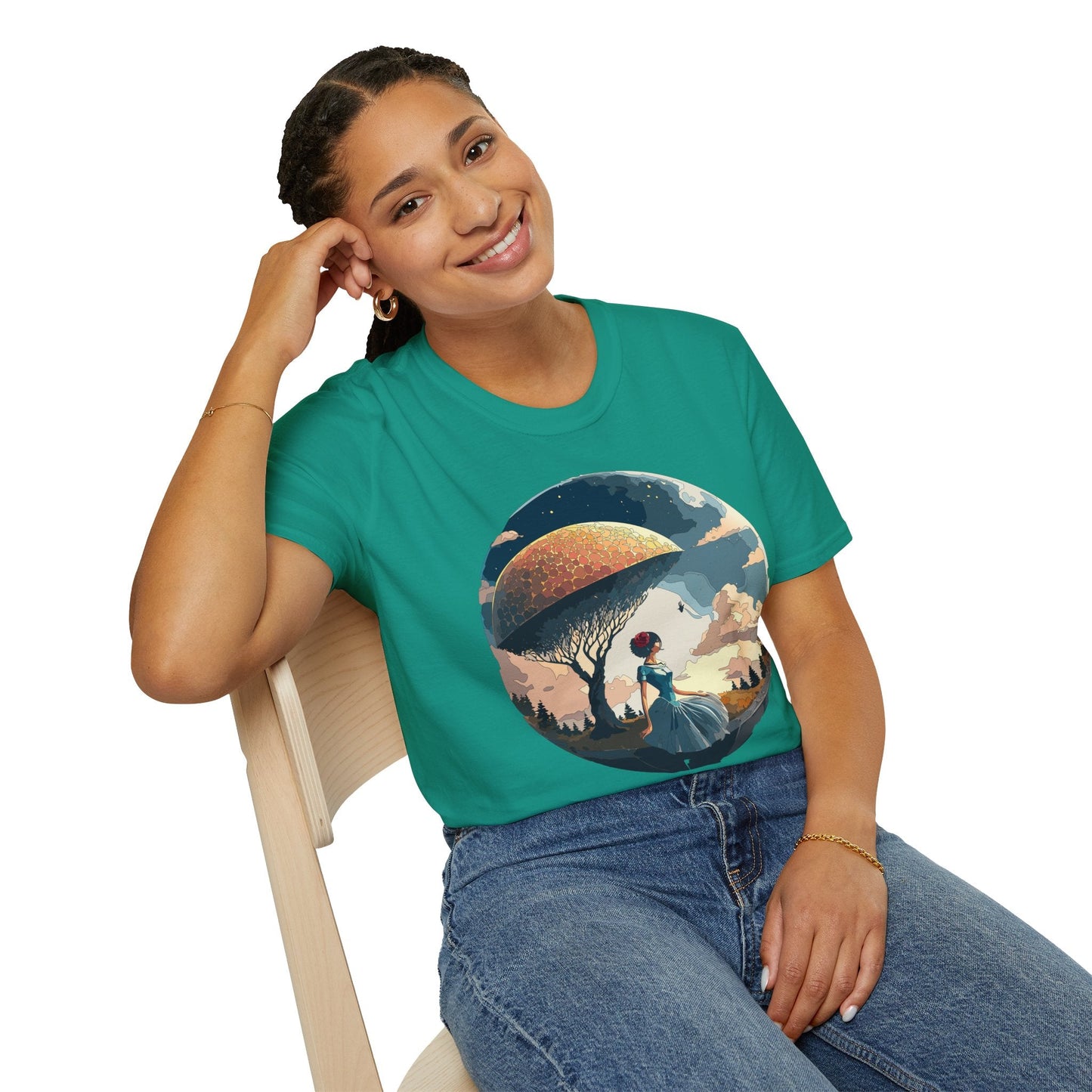 Womens Ladies Graphic T Shirts Art Design Shirt Gildan Softstyle 64000 Unisex Tee