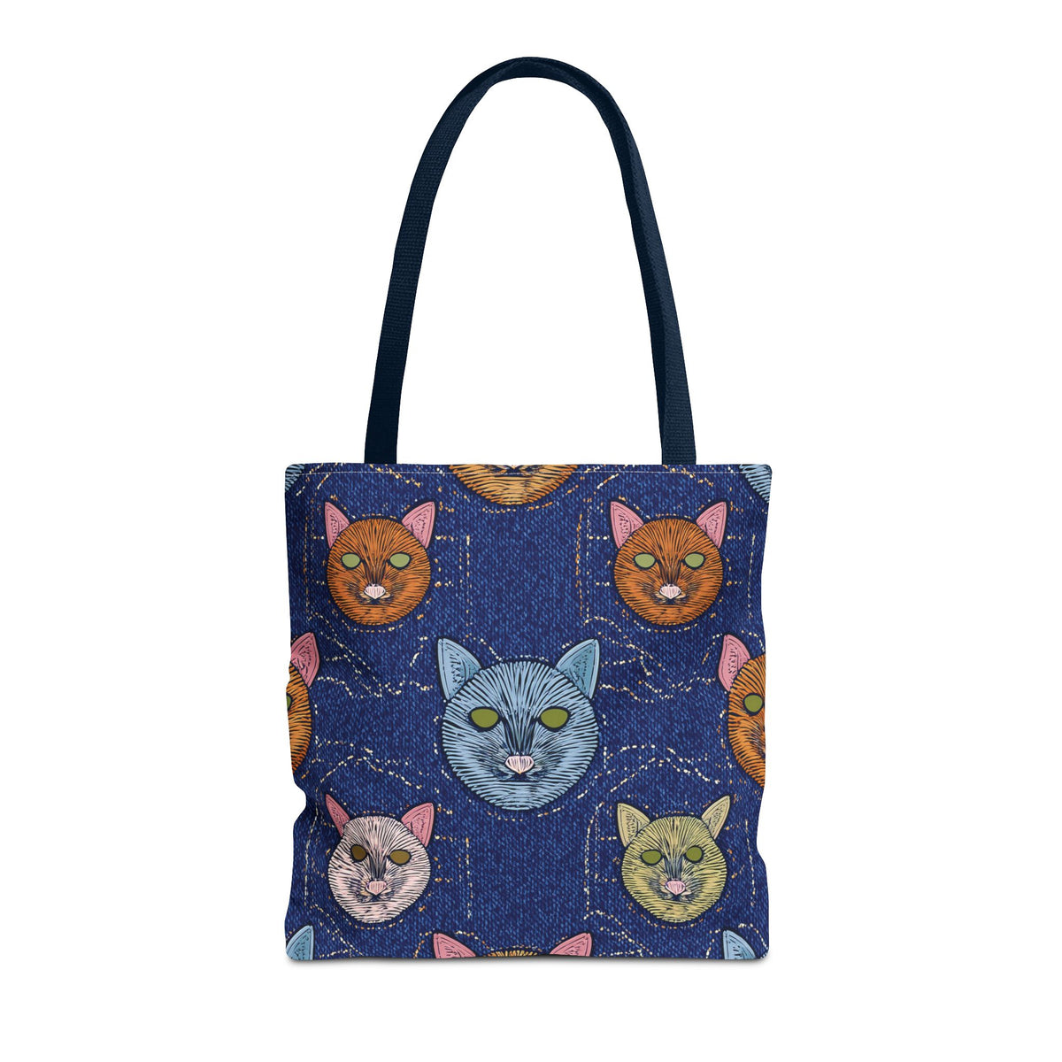 Denim Fabric Imitation Print Unisex Canvas Bag Poly Spun 3 Sizes Tote Bag 190-1