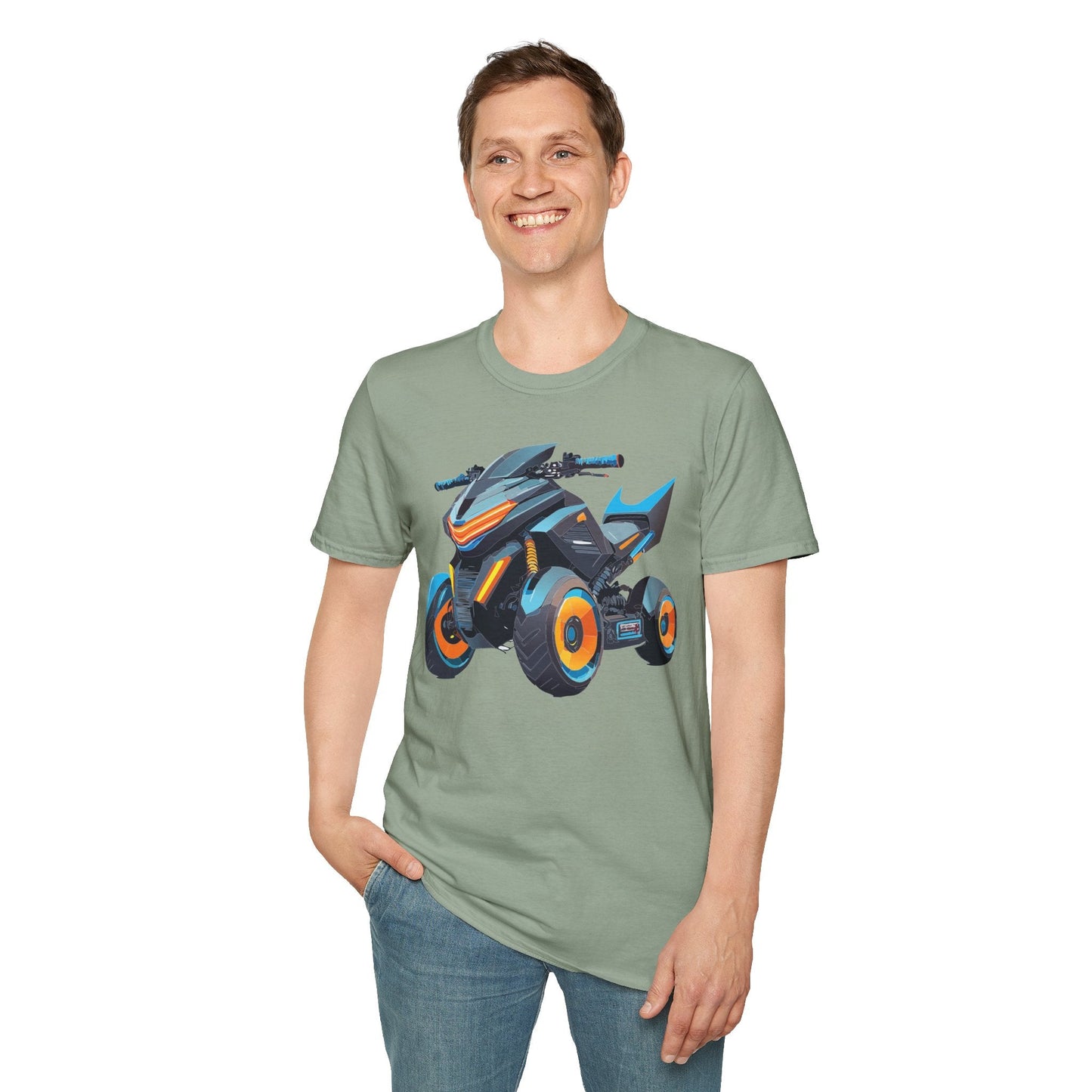 Unisex Motorcycle Art Design T Shirt Softstyle 64000 MTB Graphic Tee For Riders