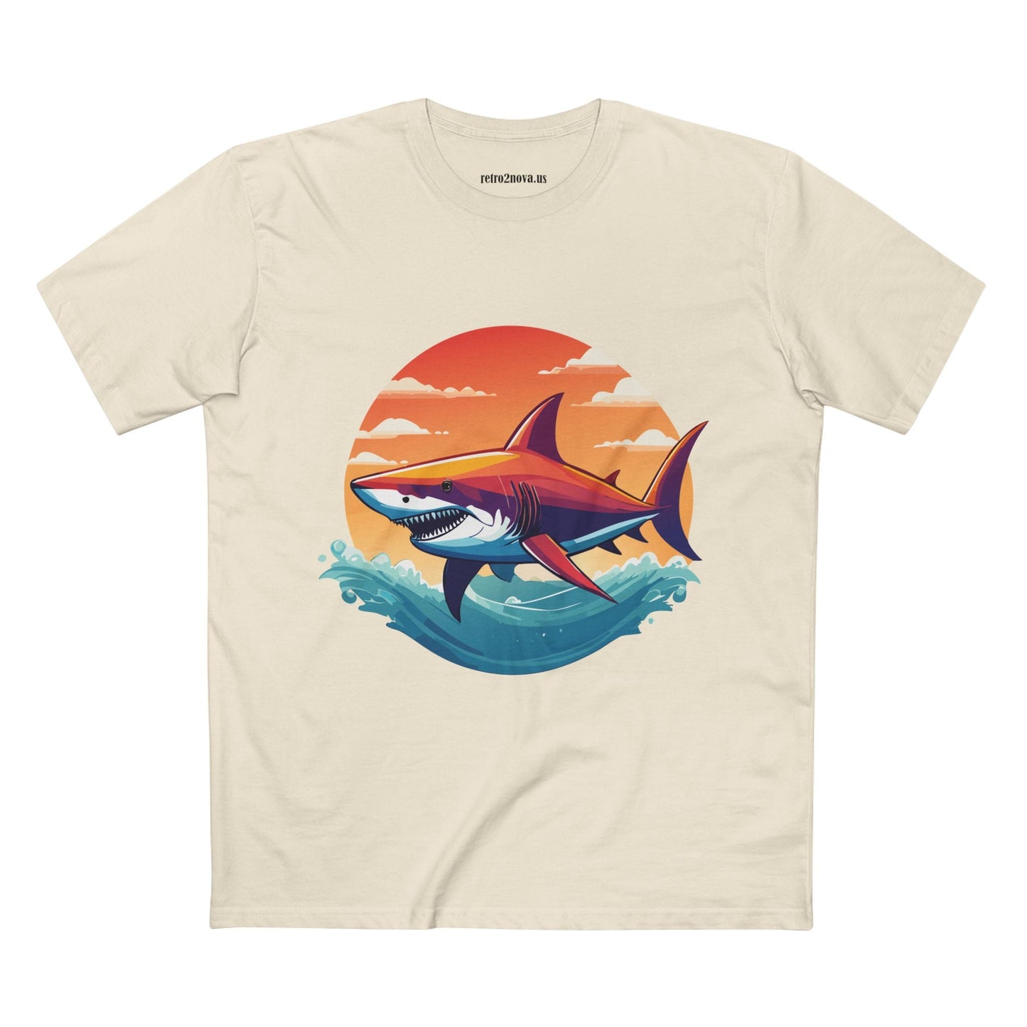 Shark Shirt Unisex Premium Cotton Tee With Original Art Design From Retro2Nova Animal Collection For Everyday Wear