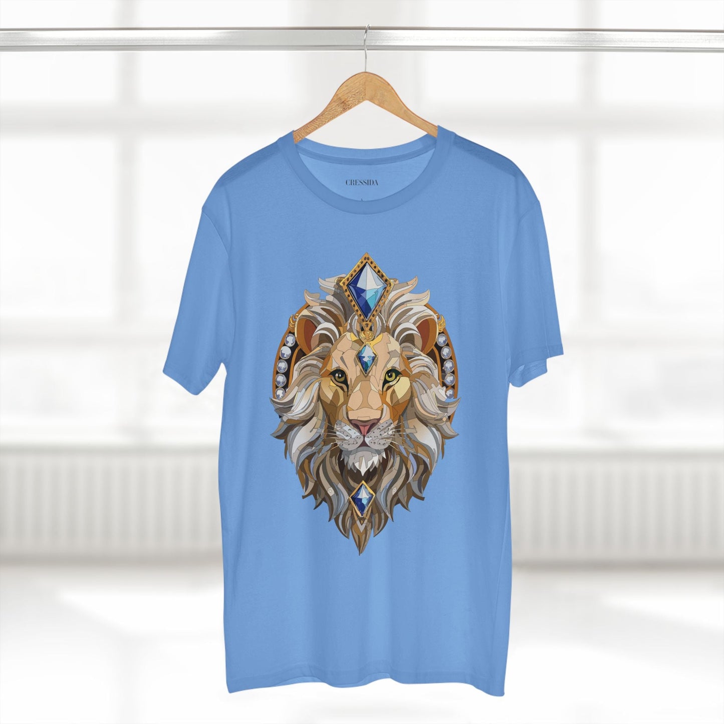 Lion Graphic Unisex 100 Cotton Tee With Unique Animal Golden Medallion Art Design 9