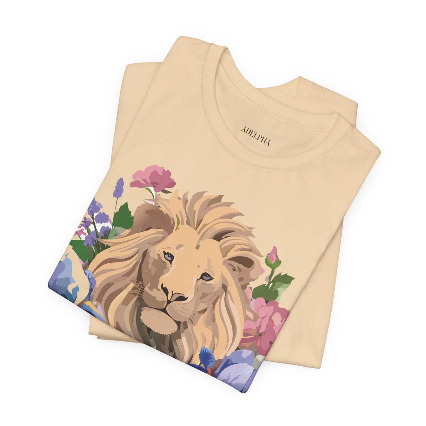 Adelpha Lion Shirt Unisex Graphic Tee Short Sleeve Vintage Style Lion Design Artwork