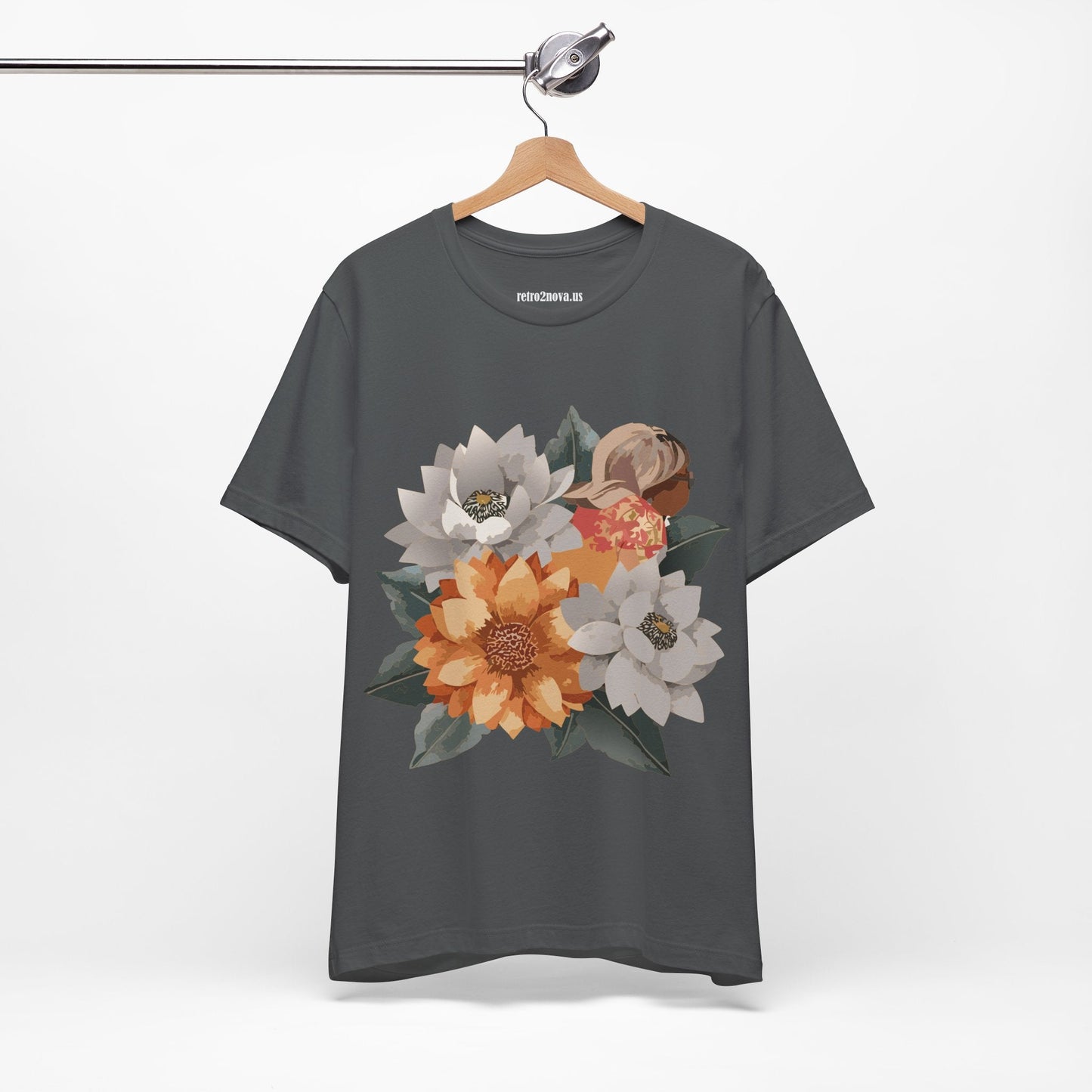 Retro2Nova Flowers Shirt Floral Shirt Unisex Floral Tee Lightweight Breathable Jersey