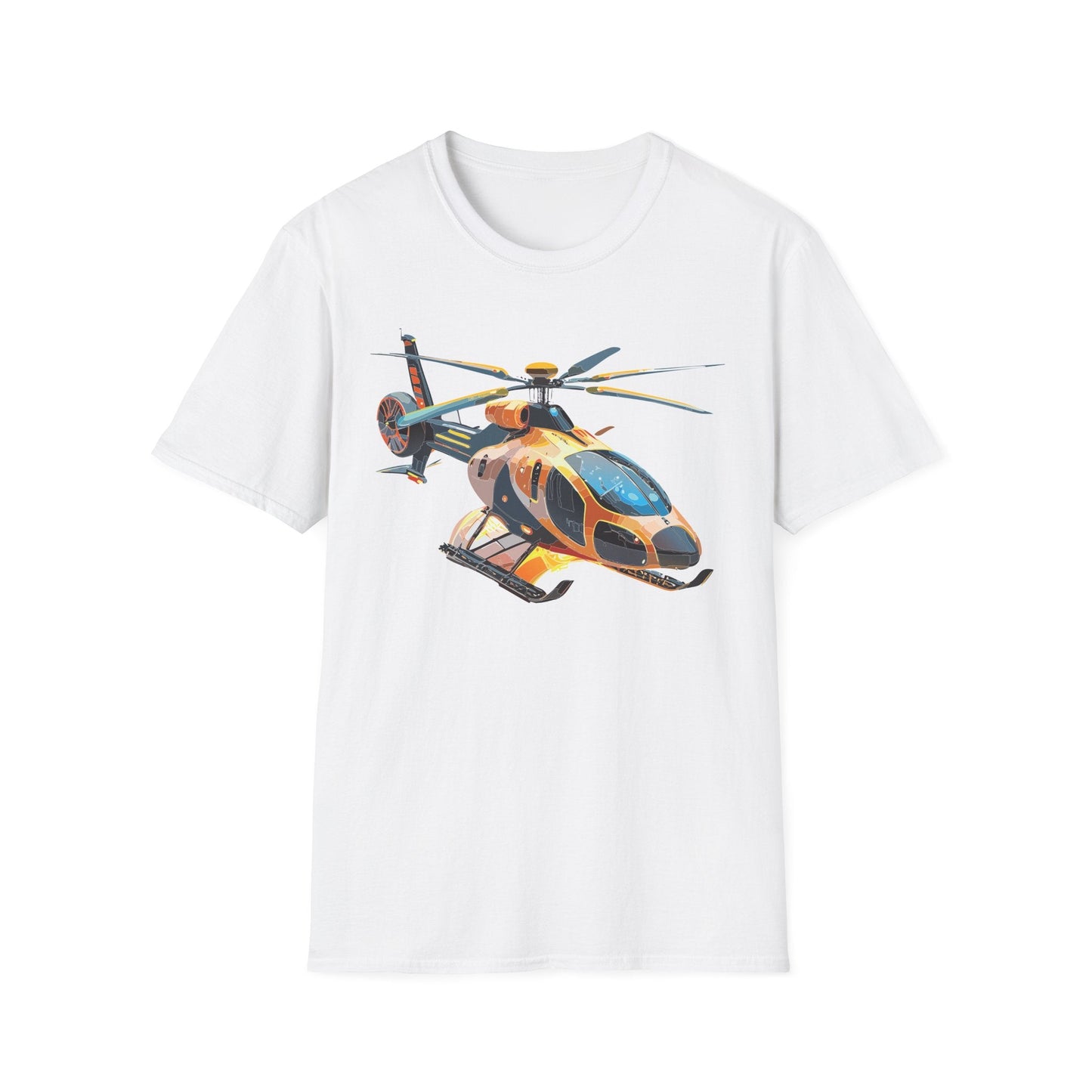 Unisex Helicopter Chopper T Shirt Softstyle 64000 Gildan Durable Lightweight Tee Design