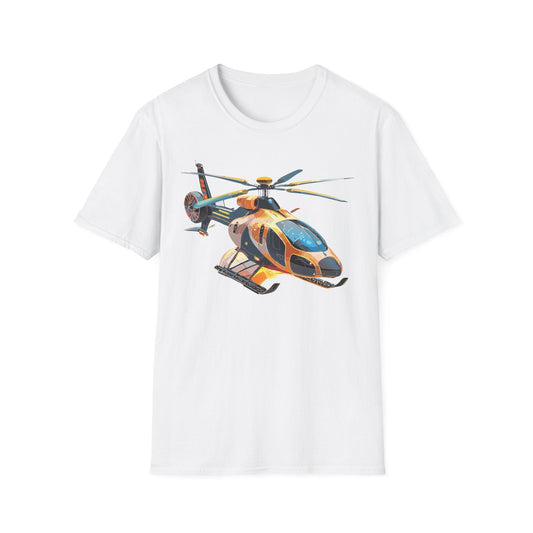 Unisex Helicopter Chopper T Shirt Softstyle 64000 Gildan Durable Lightweight Tee Design