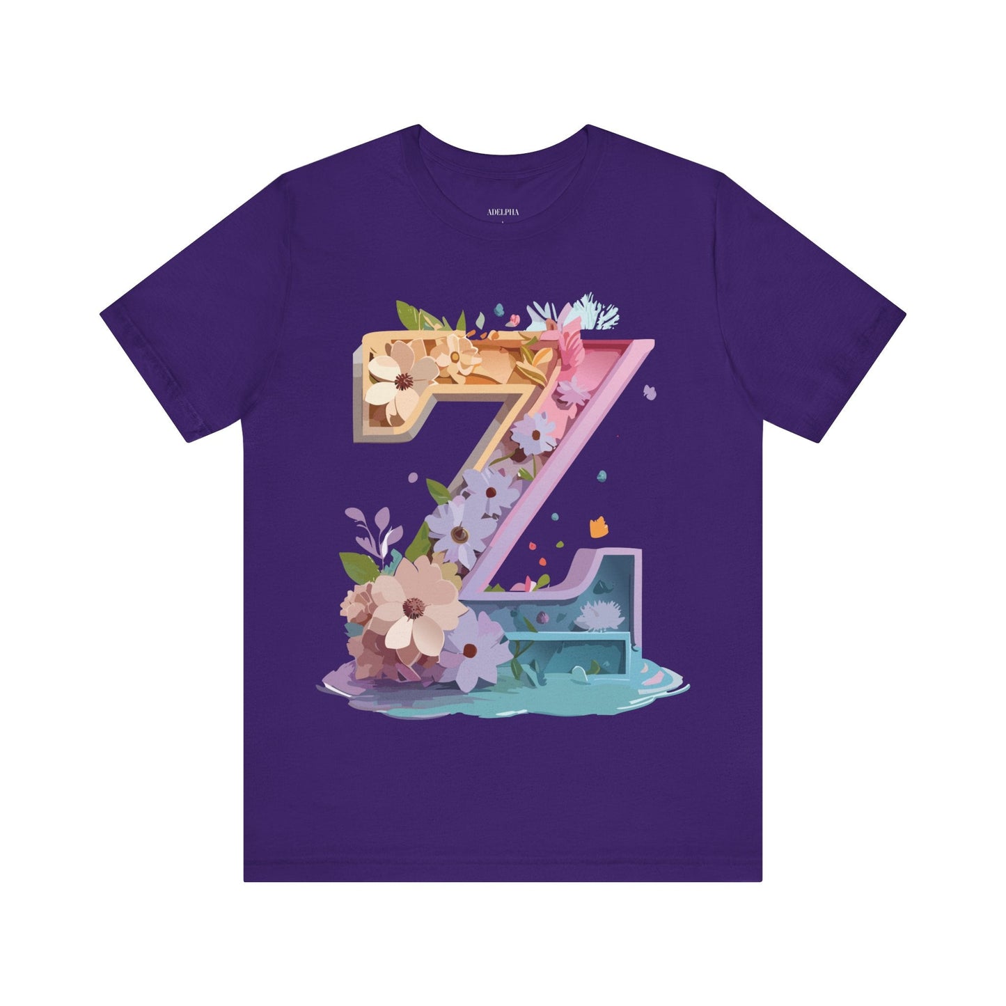 Letter Z Shirt Unisex Graphic Tee Adelpha Vintage Inspired Artwork Short Sleeve Jersey