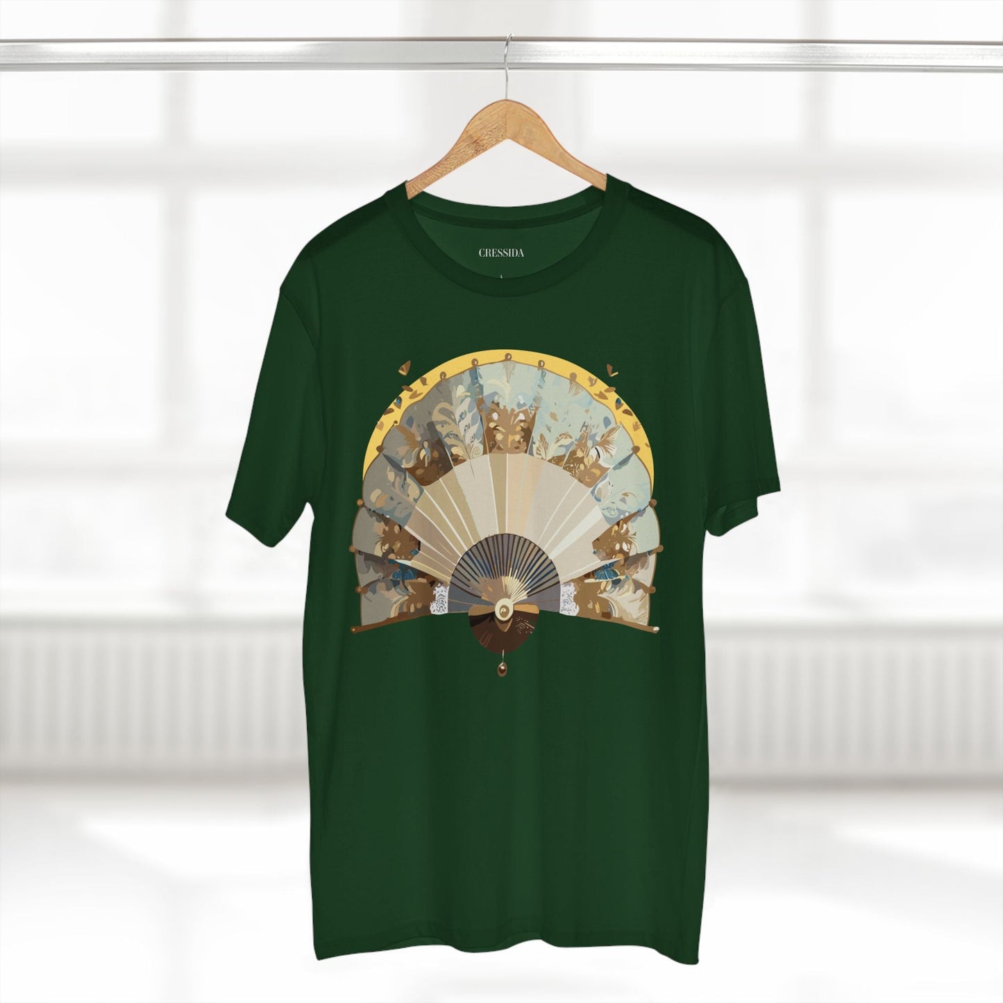Antique Fan Graphic Design T-Shirt Unisex 100 Cotton Floral Carnival Artwork Tee 26