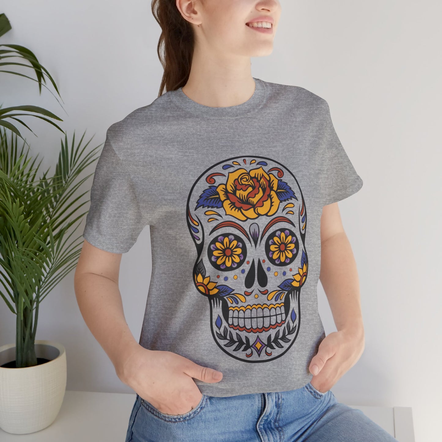 Unisex Cotton Tee Shirt with Skull