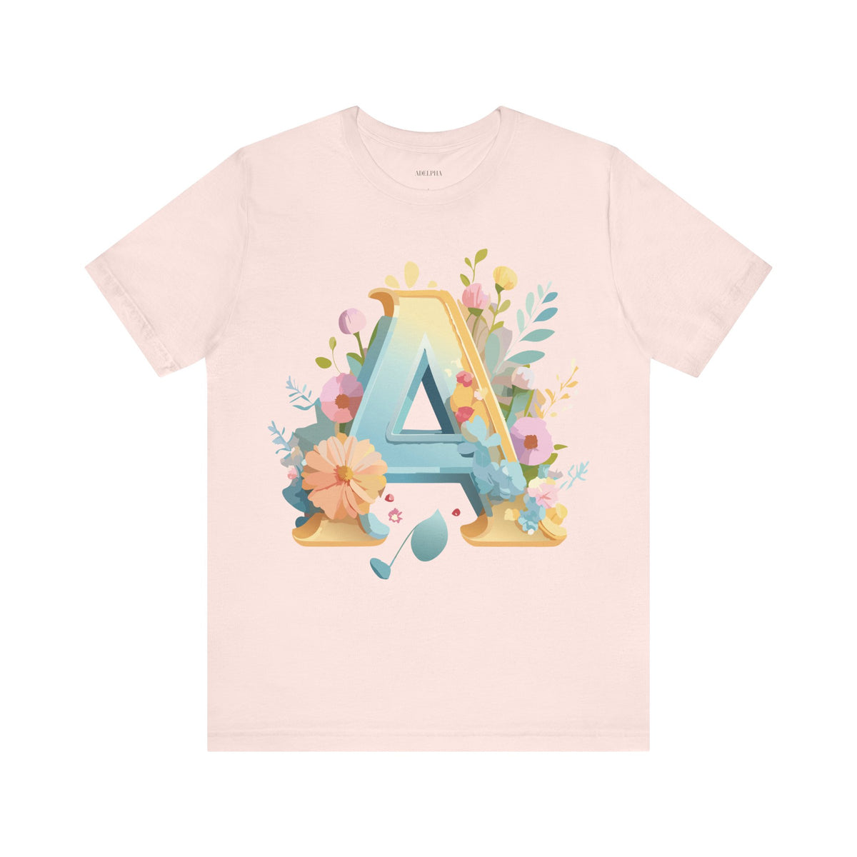 Letter A Graphic Unisex Cotton Bella+Canvas Tee with Art Letter Design