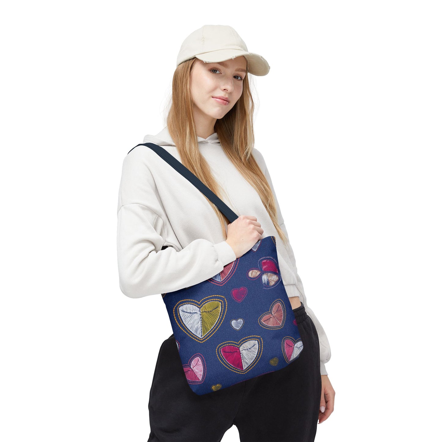 Love Day Graphic Design Denim Fabric Imitation Print Unisex Canvas Bag POLY 3 Sizes Tote Bag 201-7