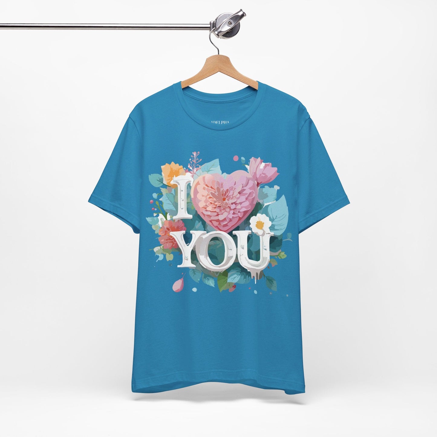 Valentine Day Graphic Unisex 100 Cotton Vintage Artwork with Love and Flower Design Tee 9