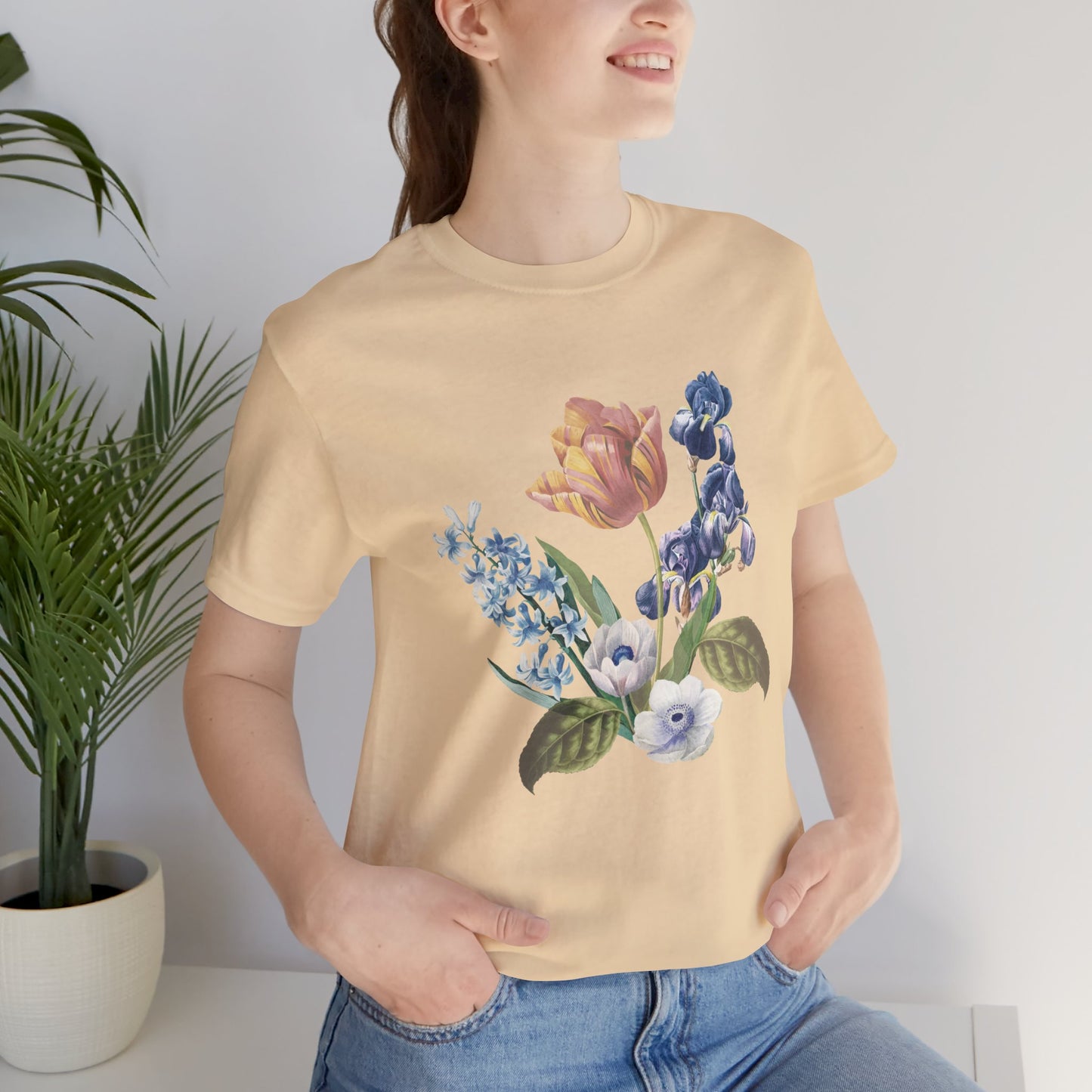 Cotton Tee Shirt with Floral Prints