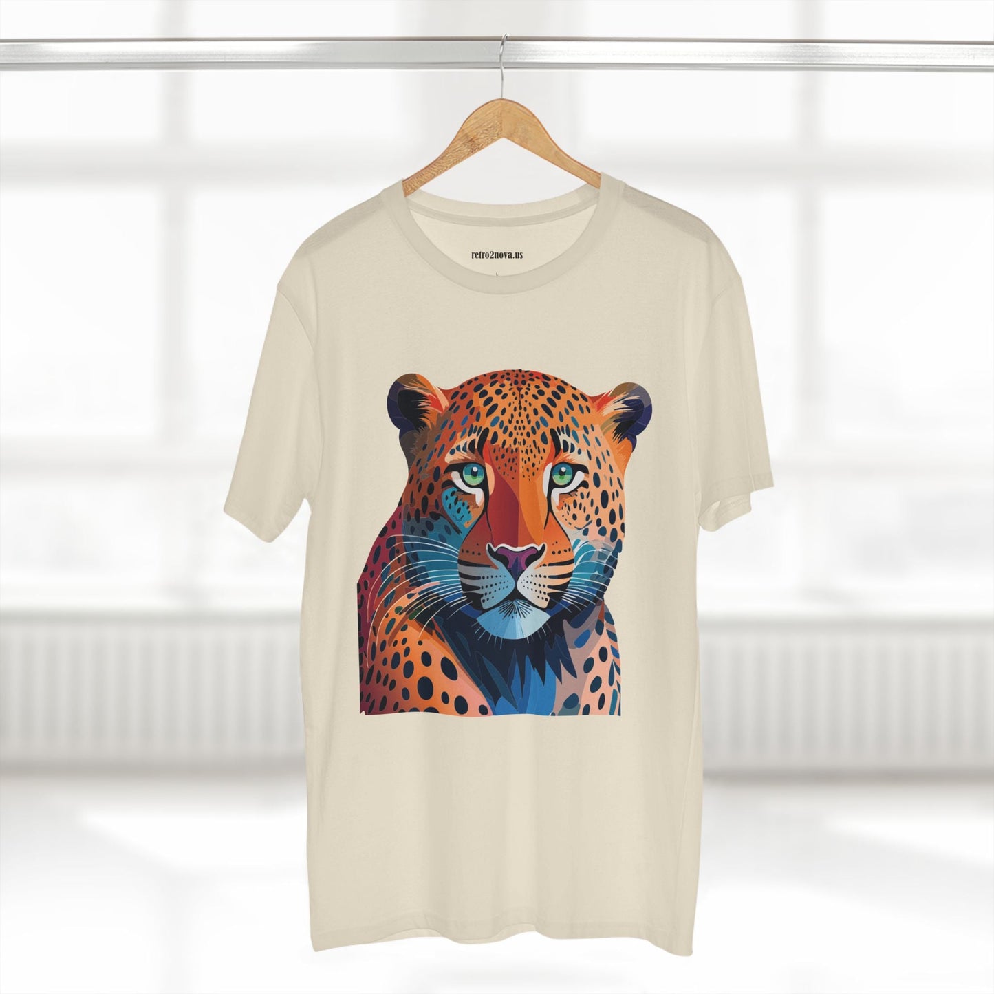 Unisex Cheetah Shirt Premium Cotton Tee With Original Art Design From Retro2Nova Art Collection Soft Breathable Comfort