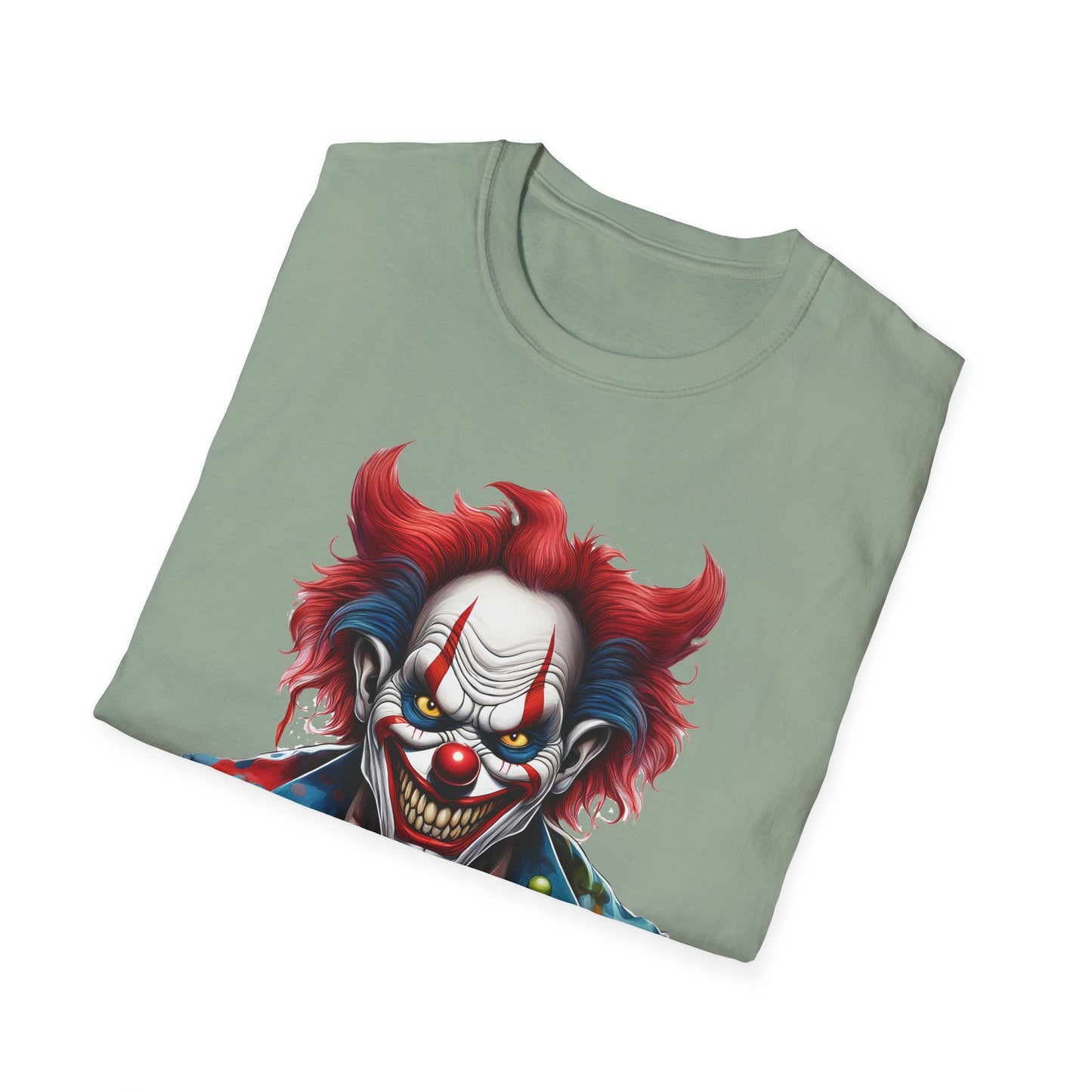 Unisex Clown Shirt With Funny Man Circus Print Tee Gildan Softstyle 64000 Classic Comfort Wear