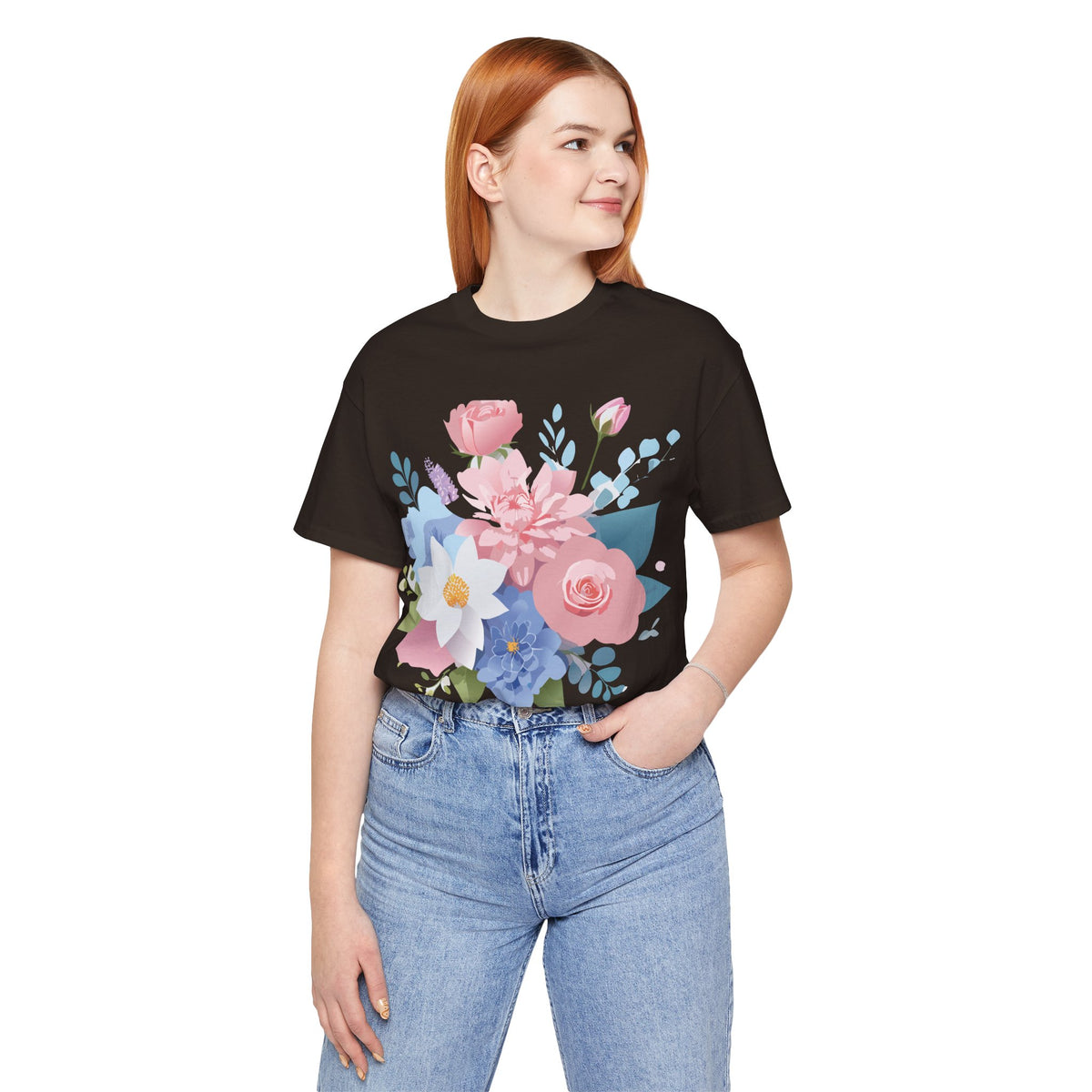 Floral Graphic Tee Shirt - Bella+Canvas Unisex 100 Cotton 25