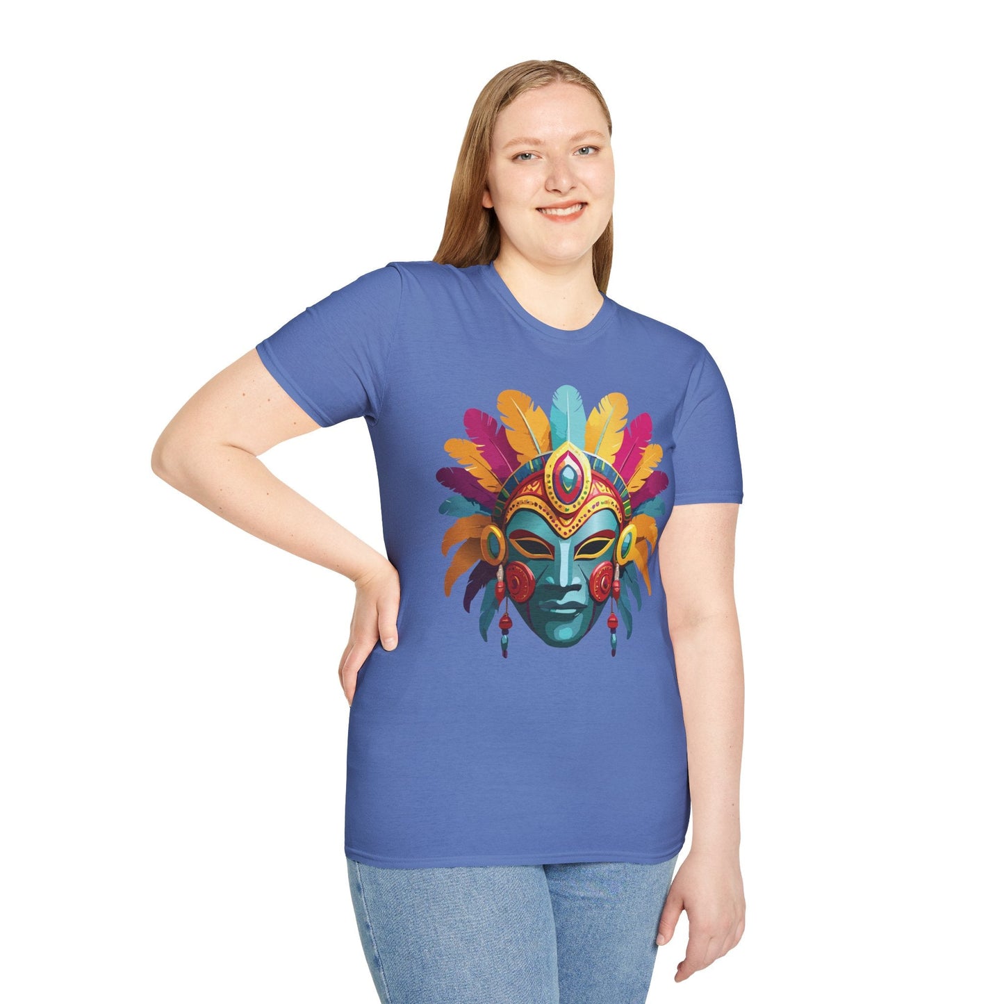Mask Graphic Unisex Cotton Masquerade Design Artwork Tee 26