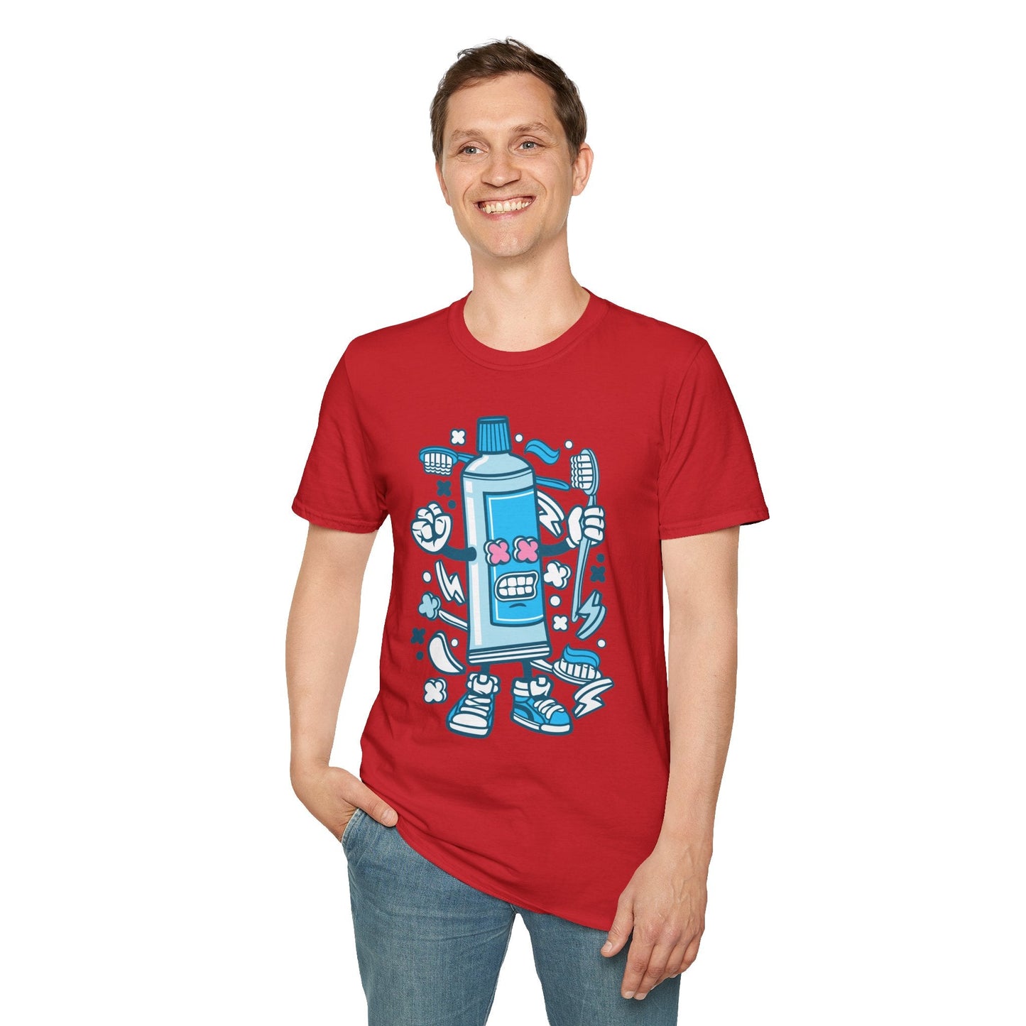 Cartoon Animation T Shirt Unisex Gildan Softstyle 64000 Tee With Fun Art Design Artwork