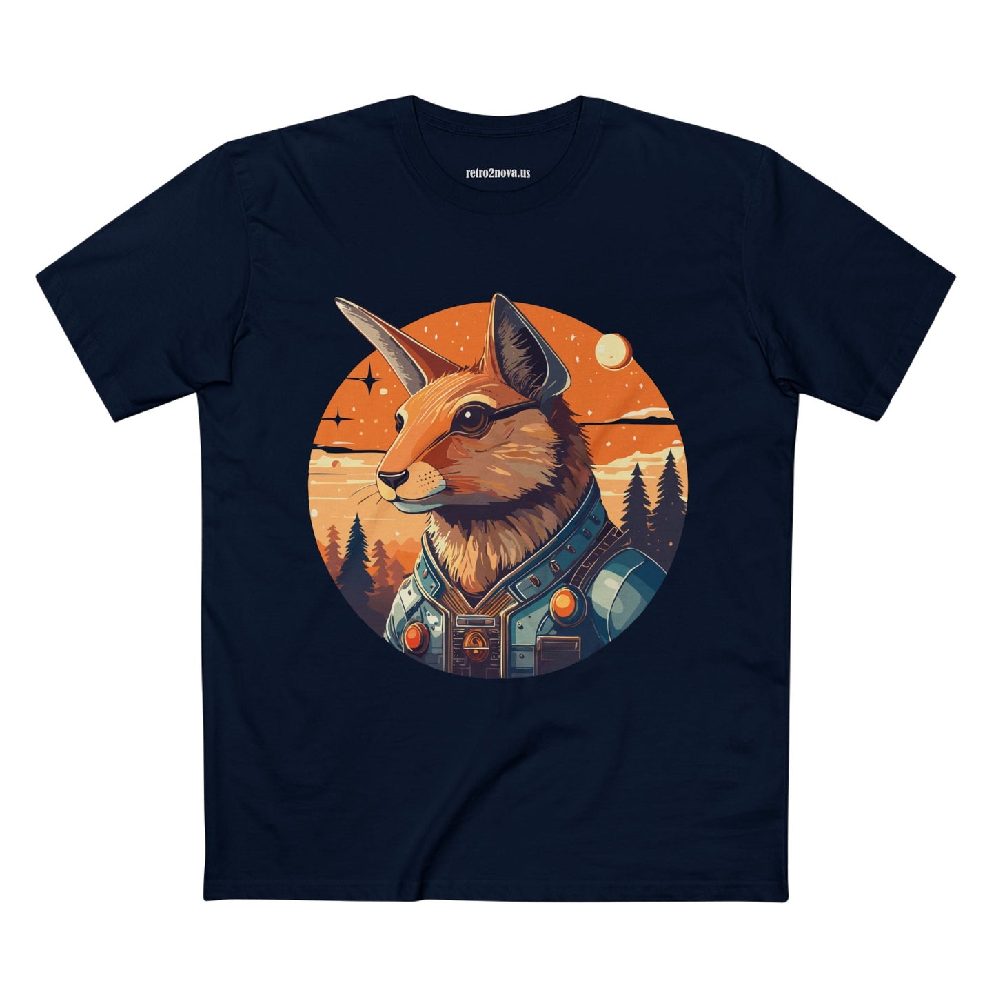 Rabbit Shirt Unisex Premium Cotton Tee With Original Art By Retro2Nova Animal Collection Soft Breathable Comfort