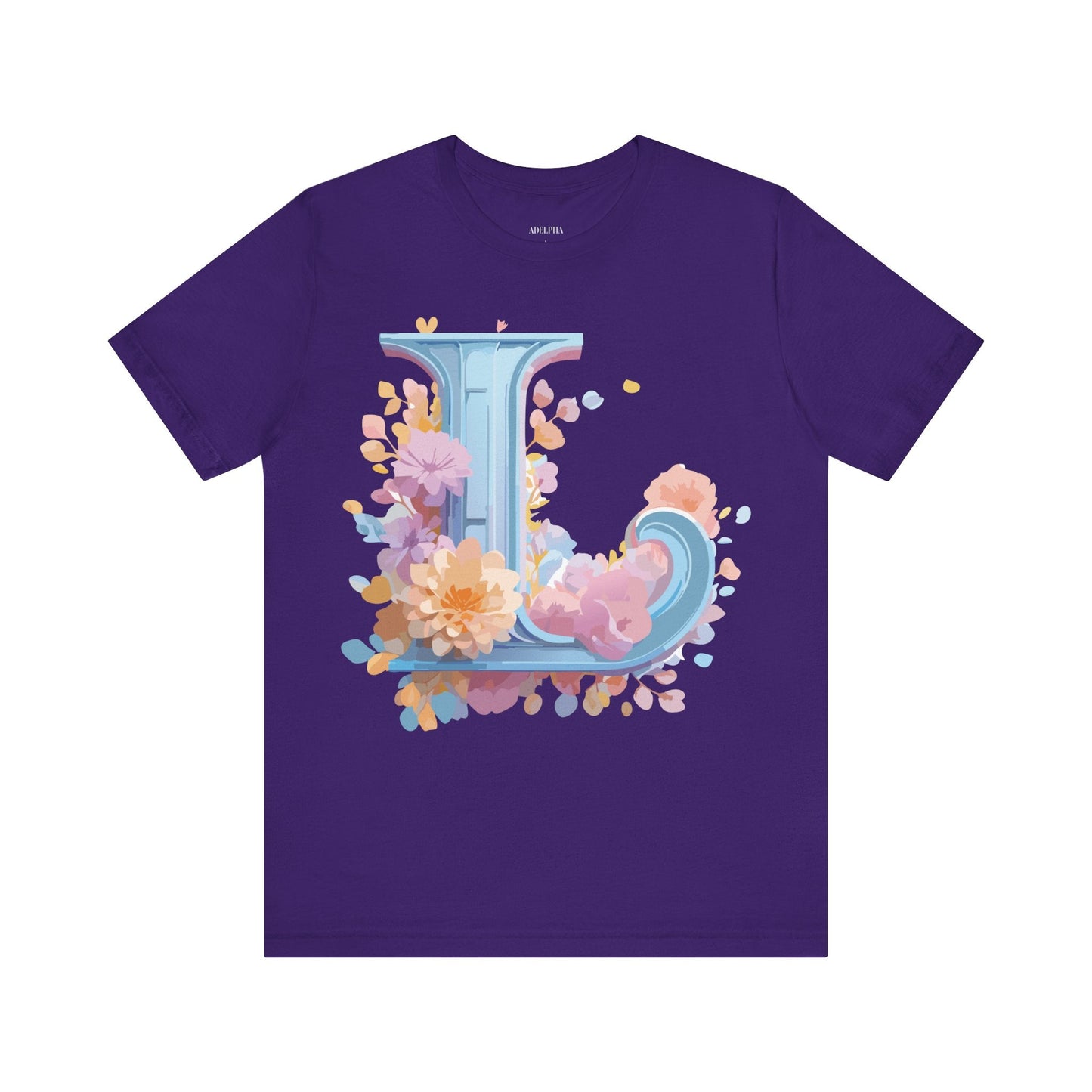 Unisex Letter L Graphic Tee Vintage Inspired Artwork Adelpha Short Sleeve Shirt Premium