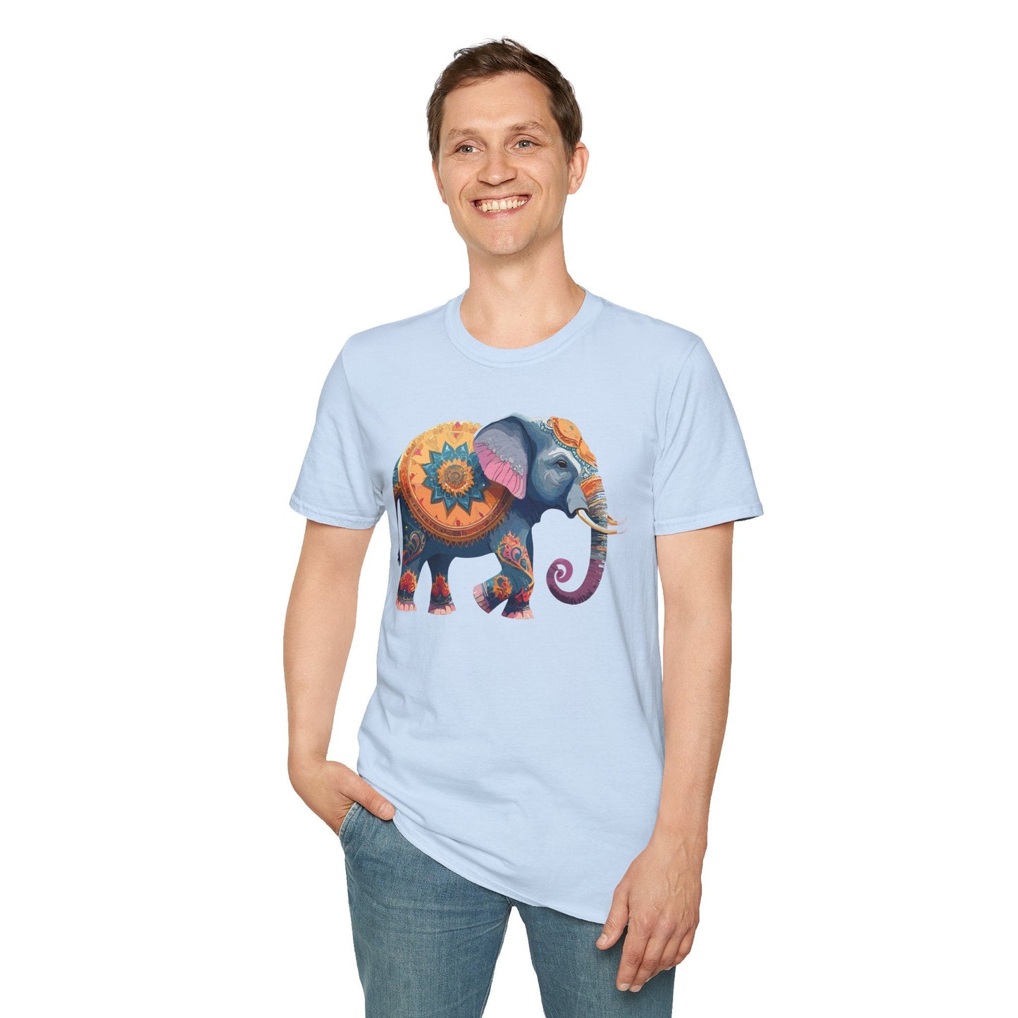 Elephant T Shirt Unisex Gildan Softstyle Tee 100 Percent Ring Spun Cotton Animal Shirt