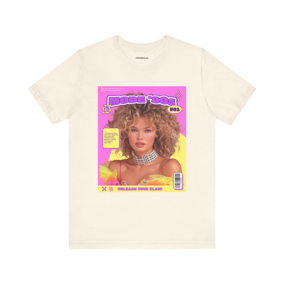 Magazine Cover Graphic Unisex Cotton Bella+Canvas Tee with Retro Poster ab31
