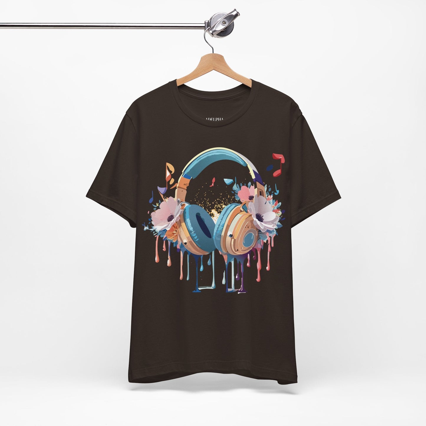 Music Graphic Unisex 100 Cotton Vintage Art with Musical Elements Tee 102