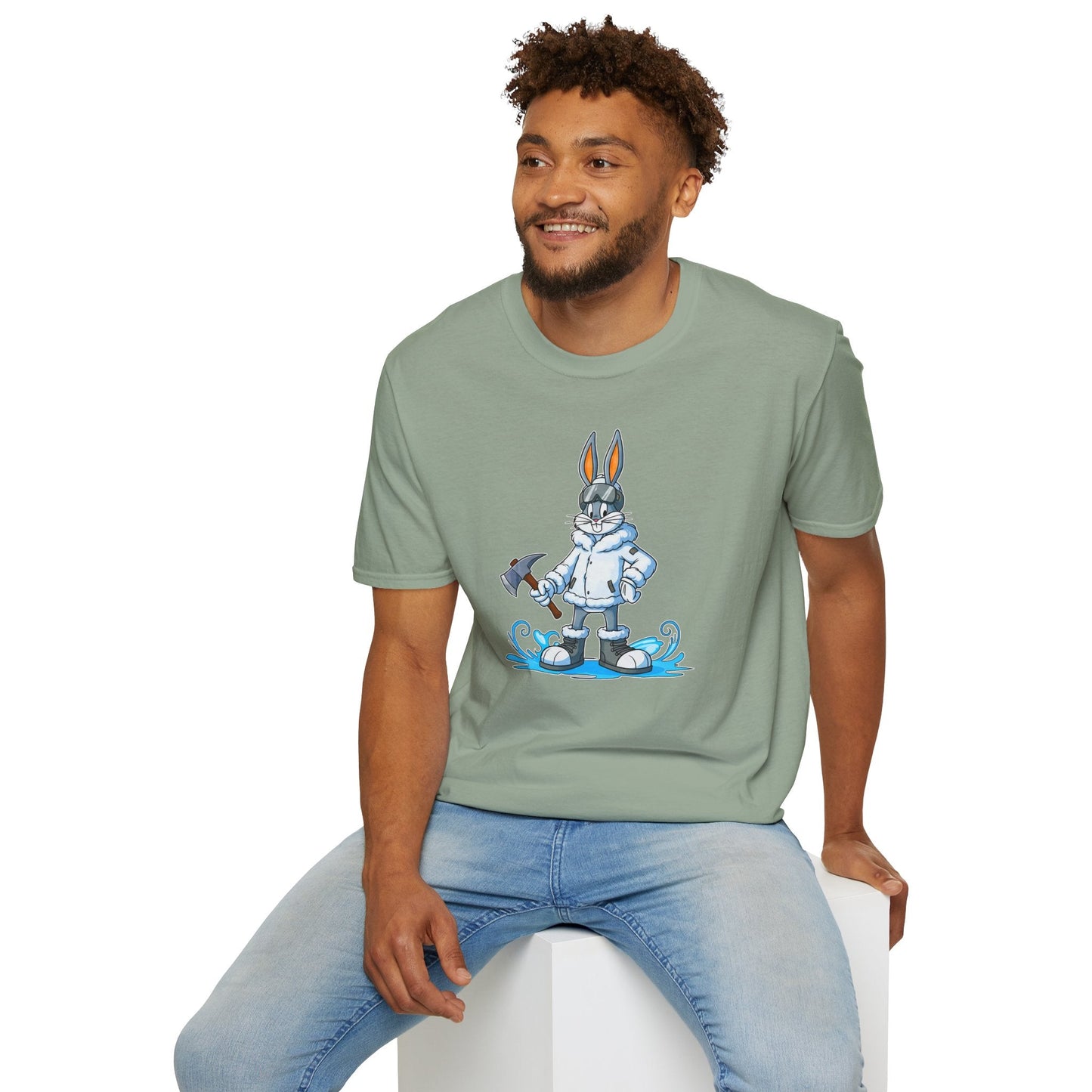 Cartoon Bunny Graphic Unisex Cotton Animal Animation Artwork Design Tee 25