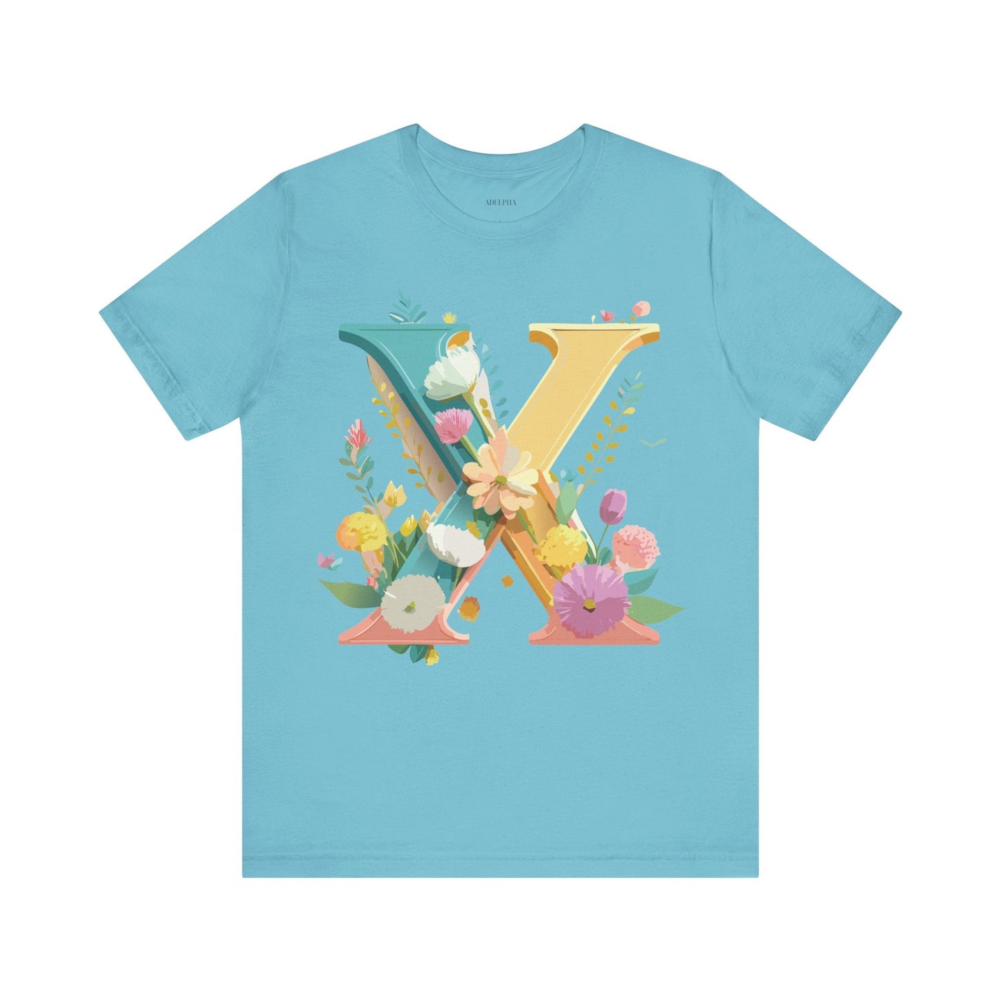 Letter X Shirt Unisex Graphic Tee Premium Vintage Inspired Adelpha Artwork Short Sleeve