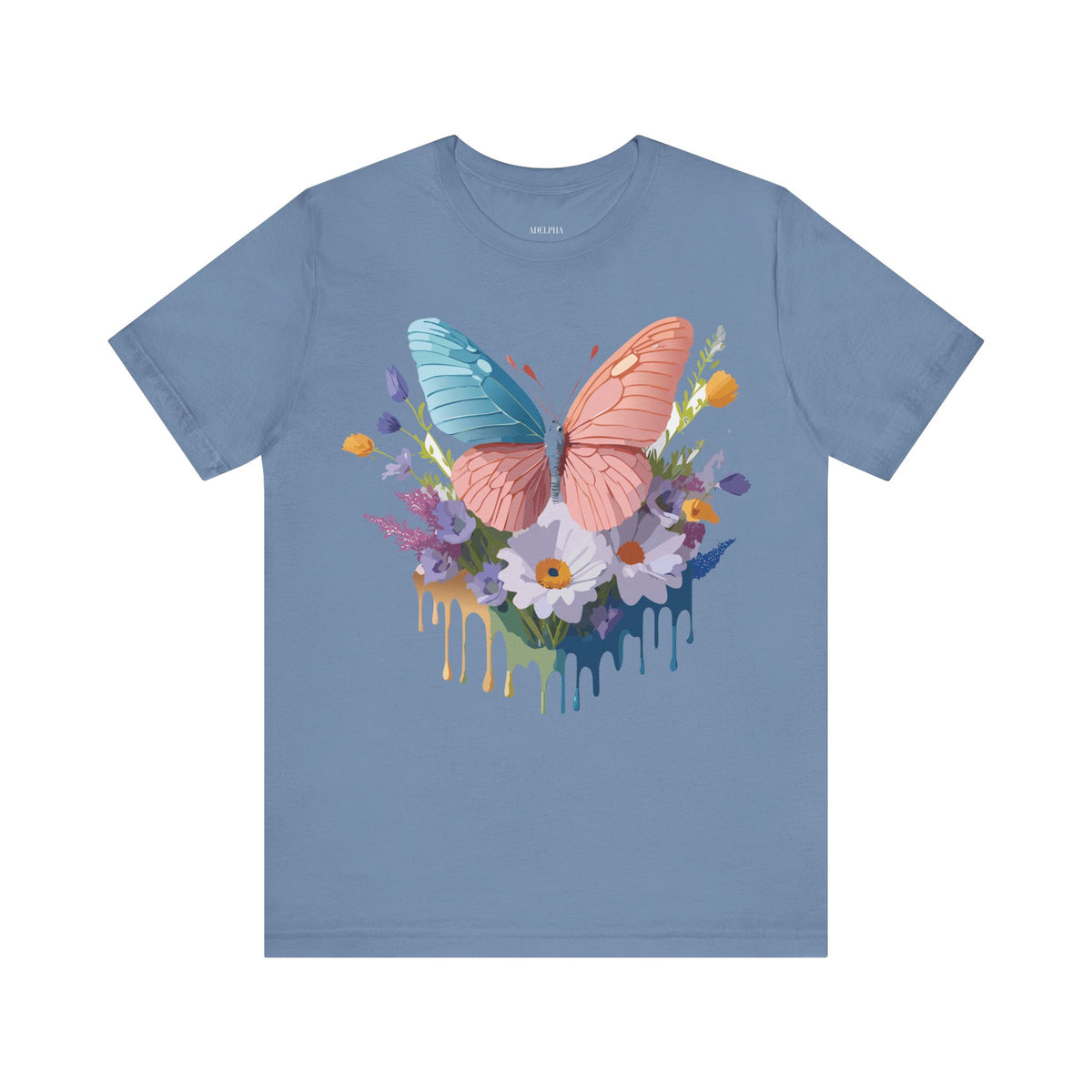 Butterfly Graphic Unisex Cotton Bella+Canvas Tee with Art Design n56